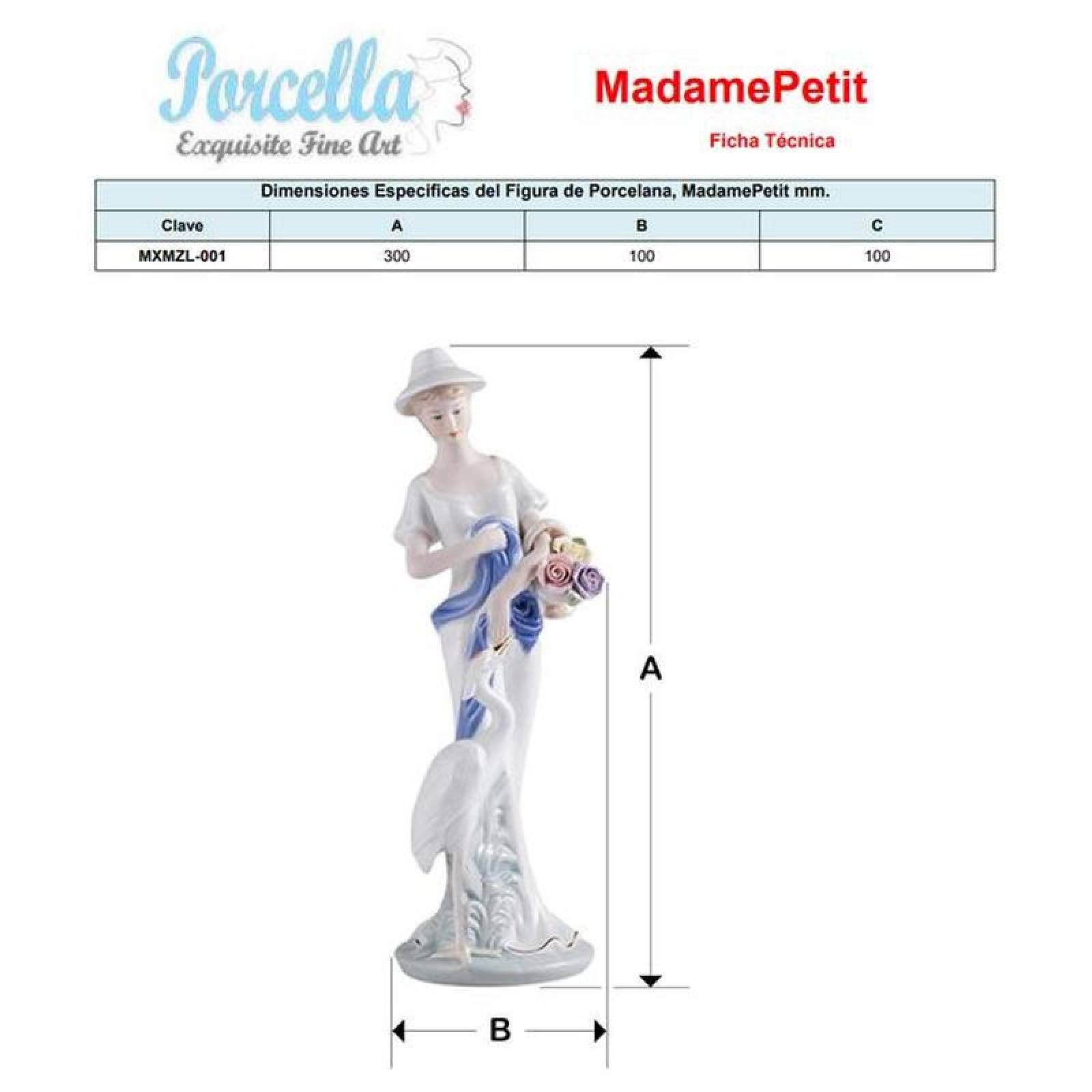 Cerámica mujer pintada MXMZL-001-8 1pza 12x30x12cm Frente x Alto x Fondo Porcelana Artesanal MadamePetit