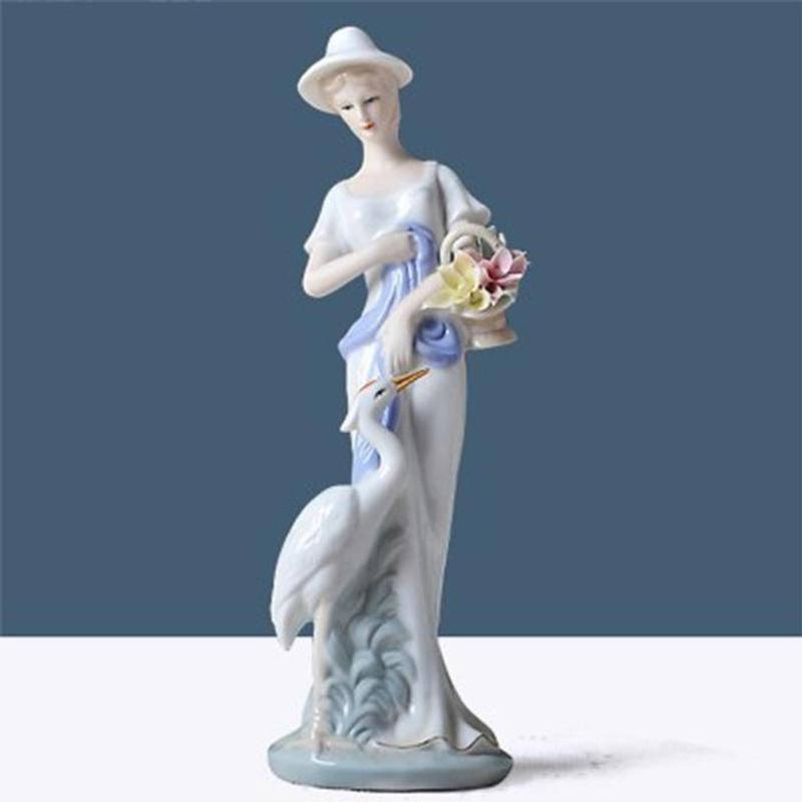 Cerámica mujer pintada MXMZL-001-8 1pza 12x30x12cm Frente x Alto x Fondo Porcelana Artesanal MadamePetit