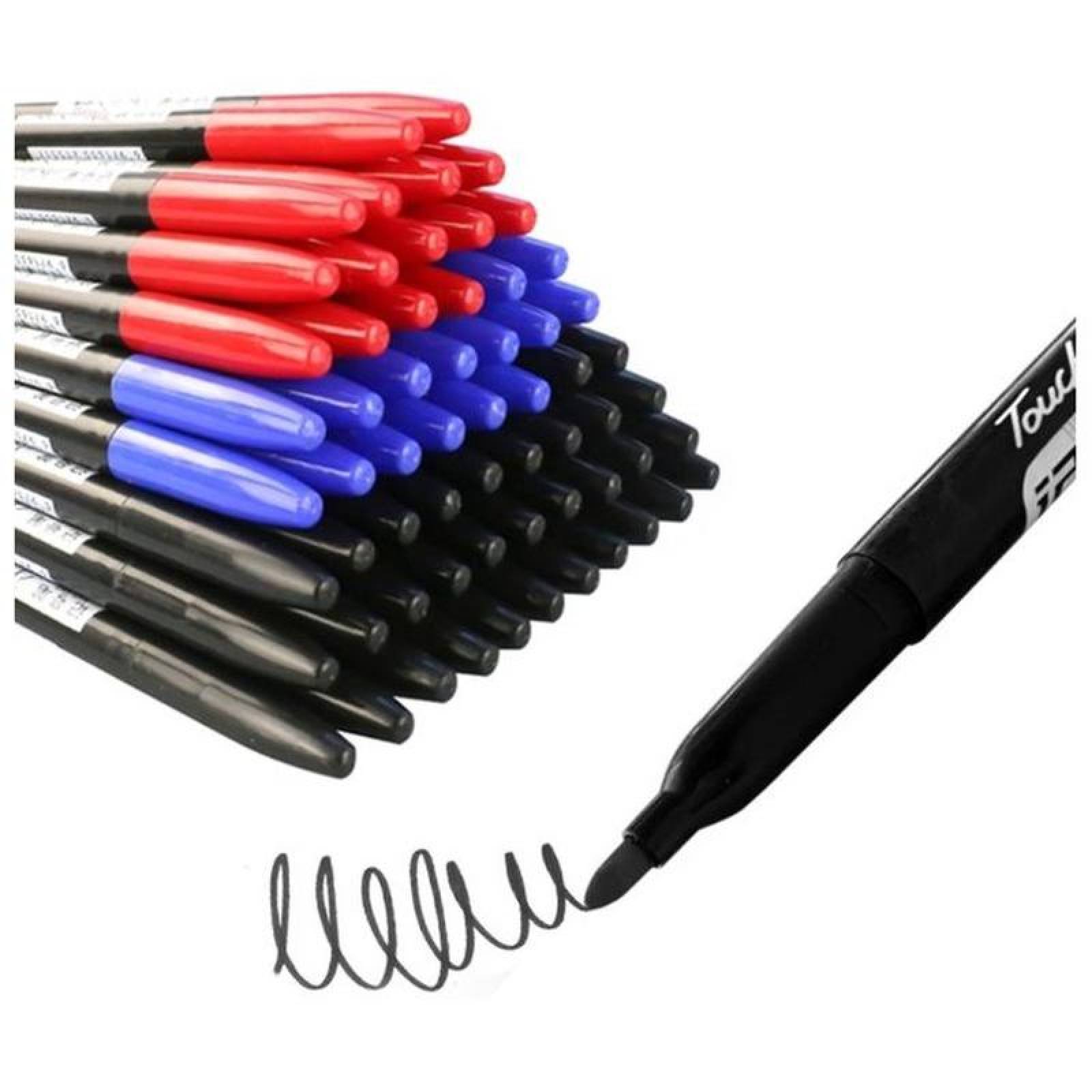 Plumón Contra Agua MXSDB-004-1 4 Pzas, Negro Marcador Permanente Punta redonda mediana, StandingBlack