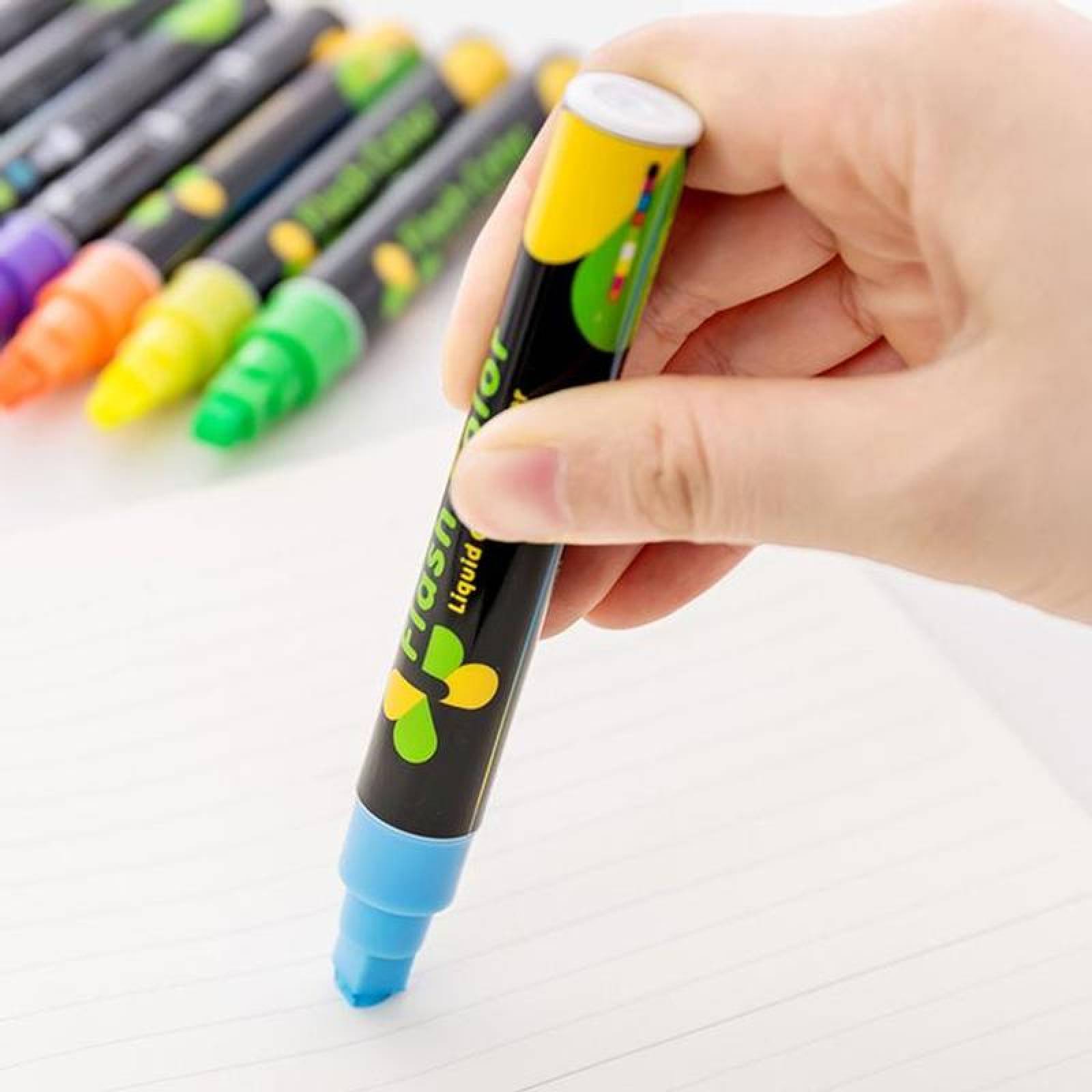 Plumones para Vidrio Borrables MXMNJ-006-5 10 Pzas Azul Neon Marcador para Pizarrón Punta redonda mediana, ChalkyBlue