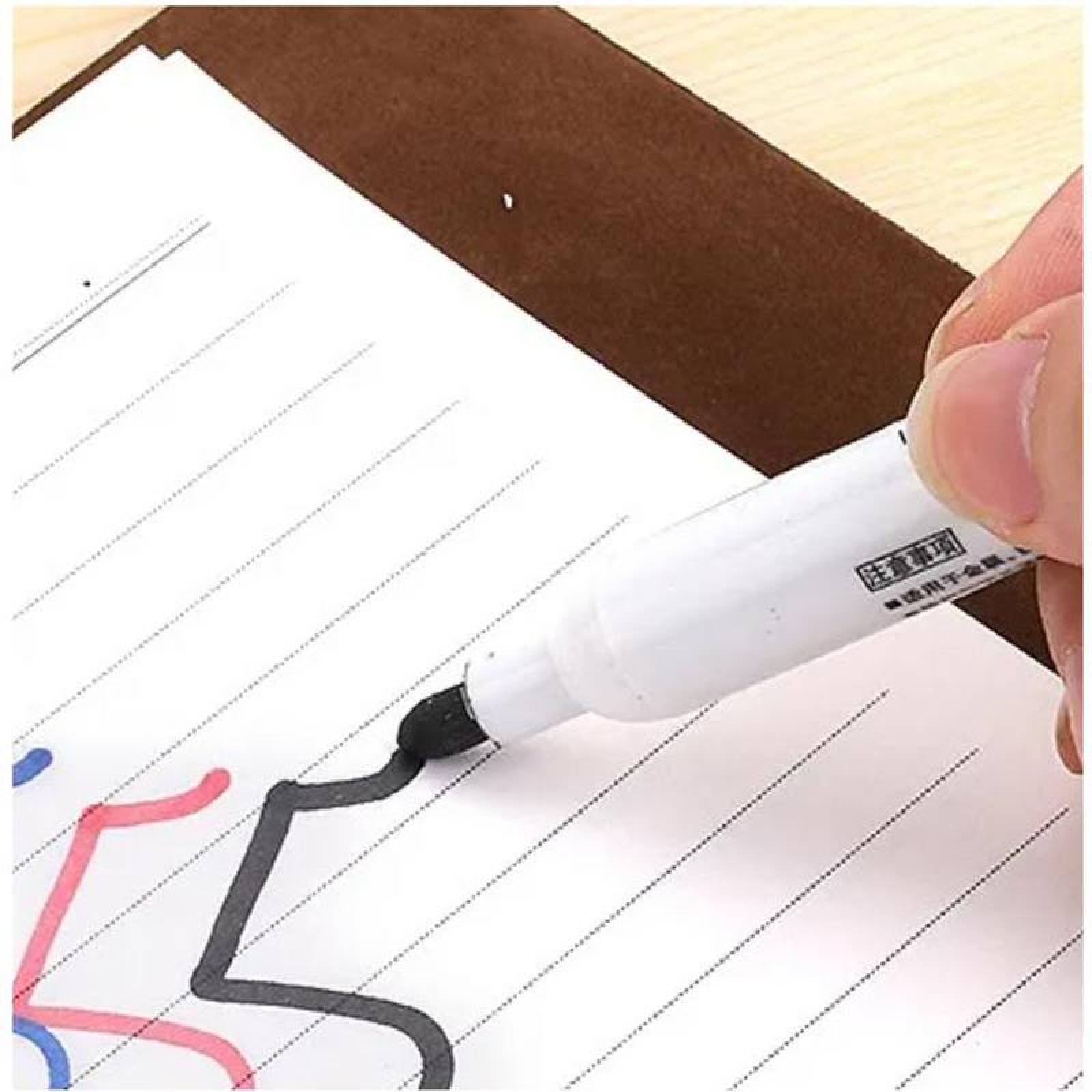 Plumon de Agua para Pizarron MXMRG-002-2 2 Pzas Negro Marcador para Pizarrón Punta redonda mediana, MarkerBlack