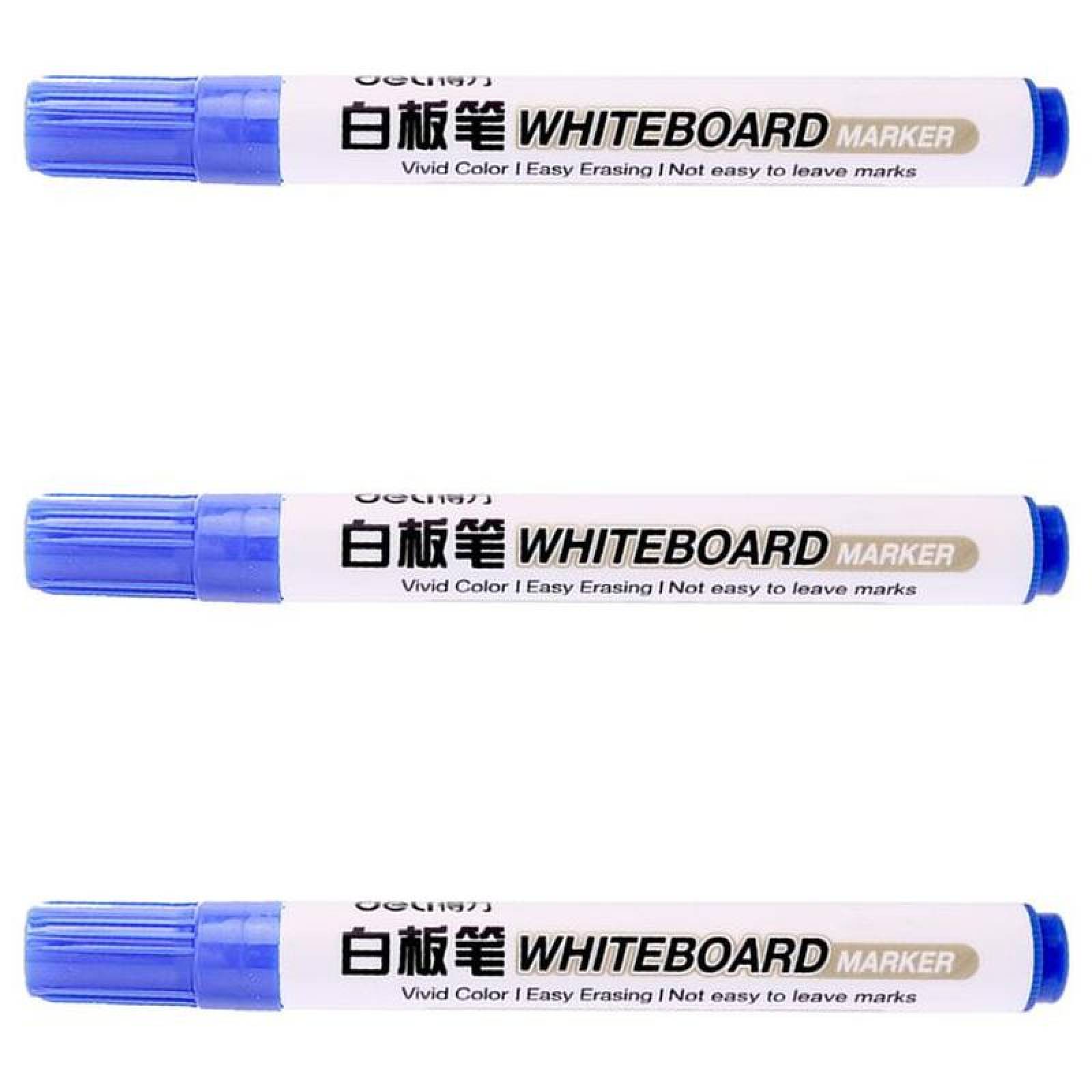 Plumon Azul de Pizarron MXMRX-003-4 3 Pzas Azul Marcador para Pizarrón Punta redonda mediana, MarkerBlue