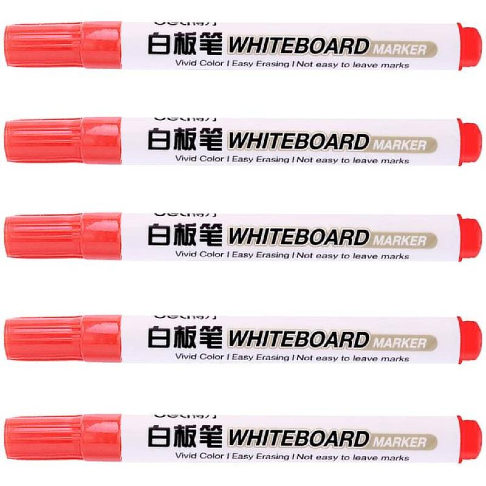 Marcador de Agua para Pizarron MXMRY-005-4 5 Pzas Rojo Marcador para Pizarrón Punta redonda mediana, MarkerRed