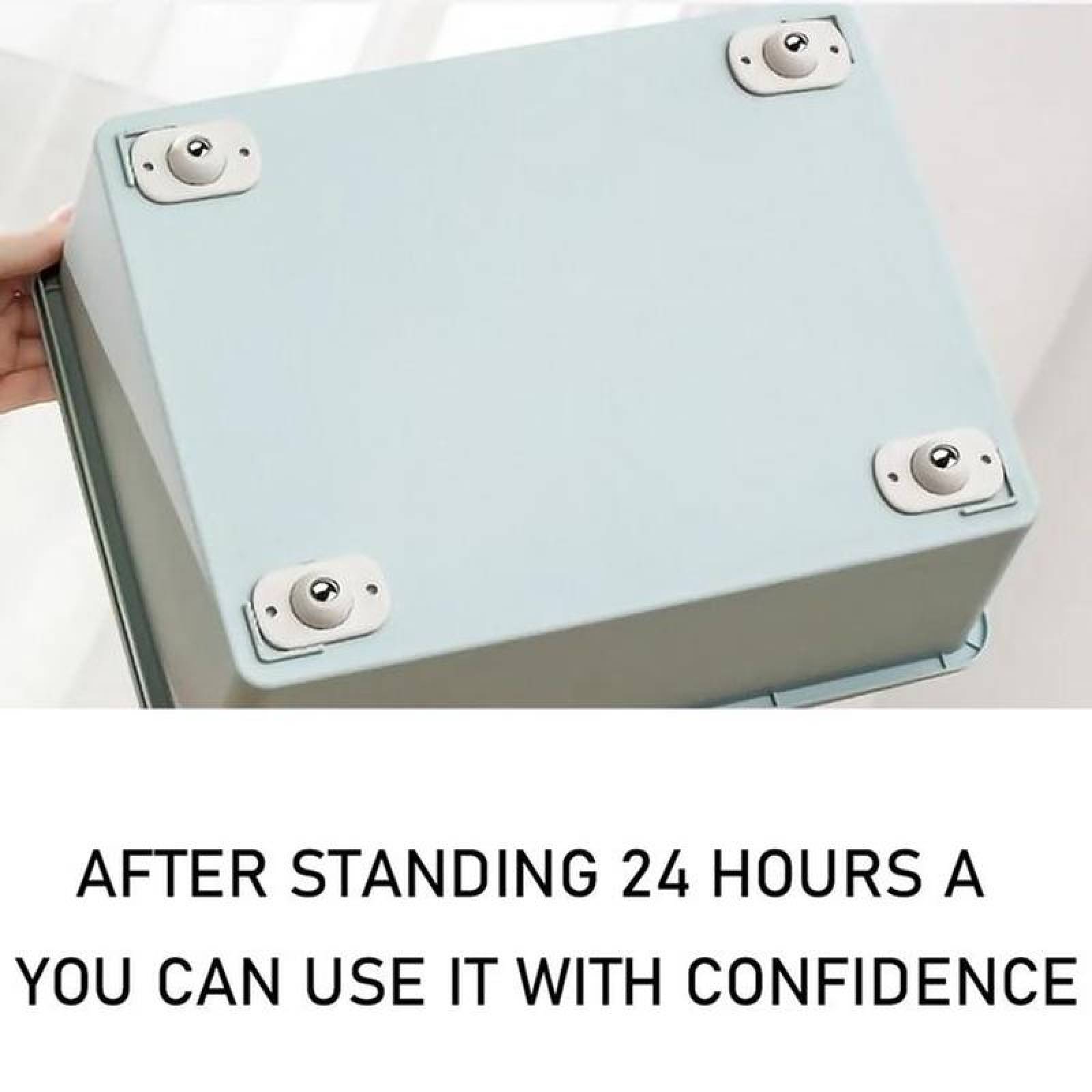 Ruedas para muebles pesados MXRHZ-004-5 8 pzs Blanco 45x14x28mm PlásticoMetal Base Rueda Giratoria Adherible FurniBall