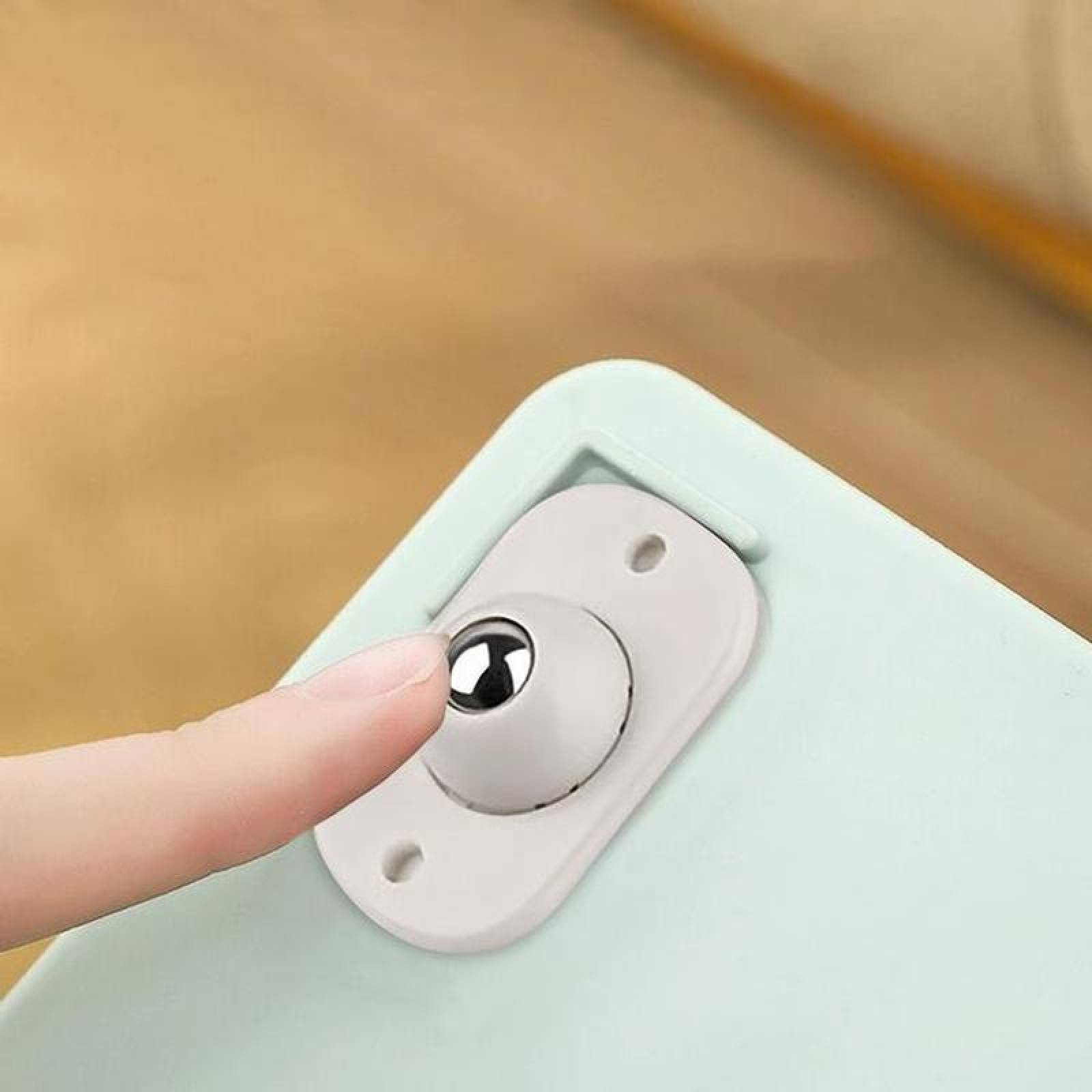 Placas con ruedas para muebles MXRHZ-006-4 20 pzs Blanco 45x14x28mm PlásticoMetal Base Rueda Giratoria Adherible FurniBall