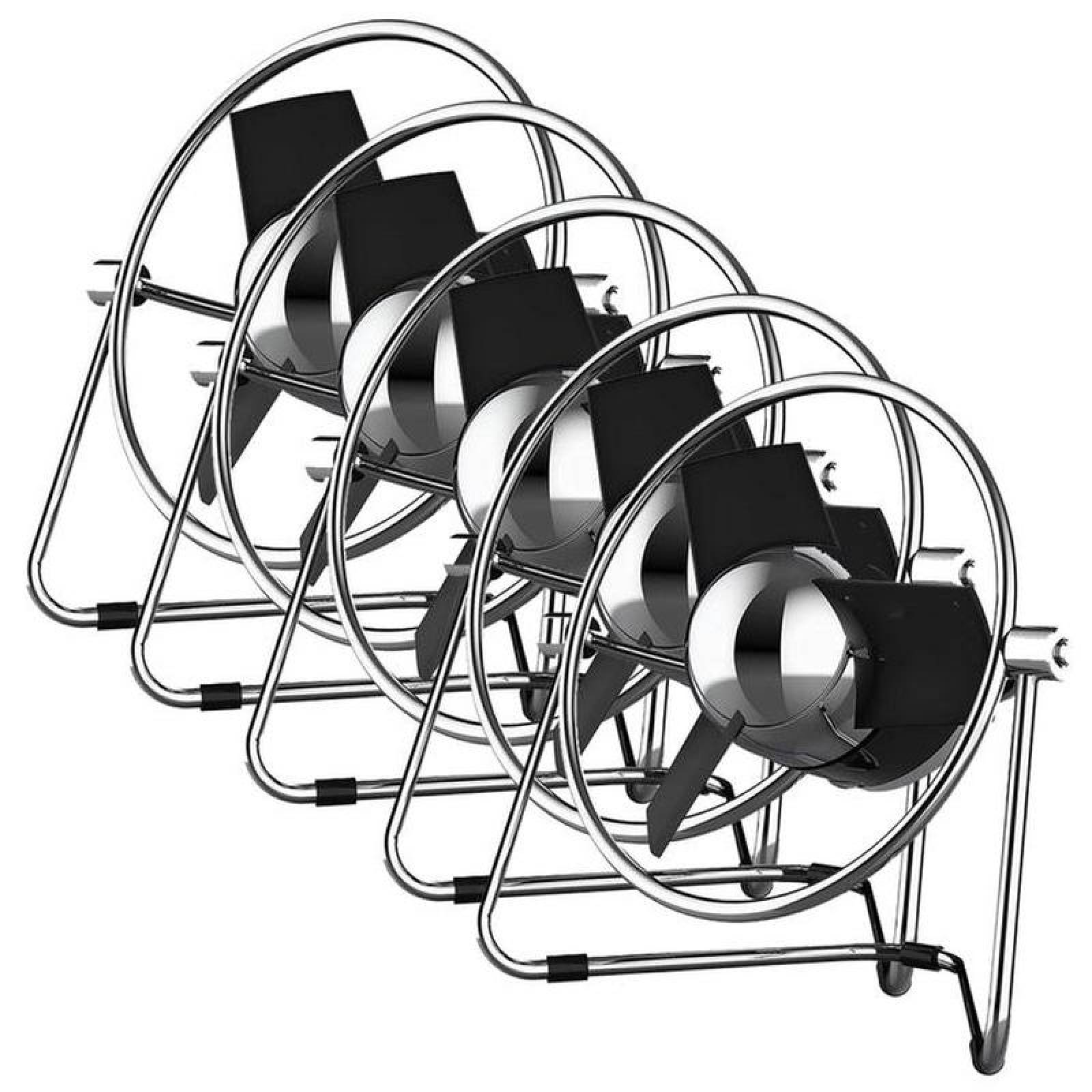 Soplador Diseño Moderno MXLBC-005-1 5Pzas 5" Diámetro Cromo USB y Clavija 127V 2 Velocidades Ventilador de Escritorio, LuxaBreezeChrome