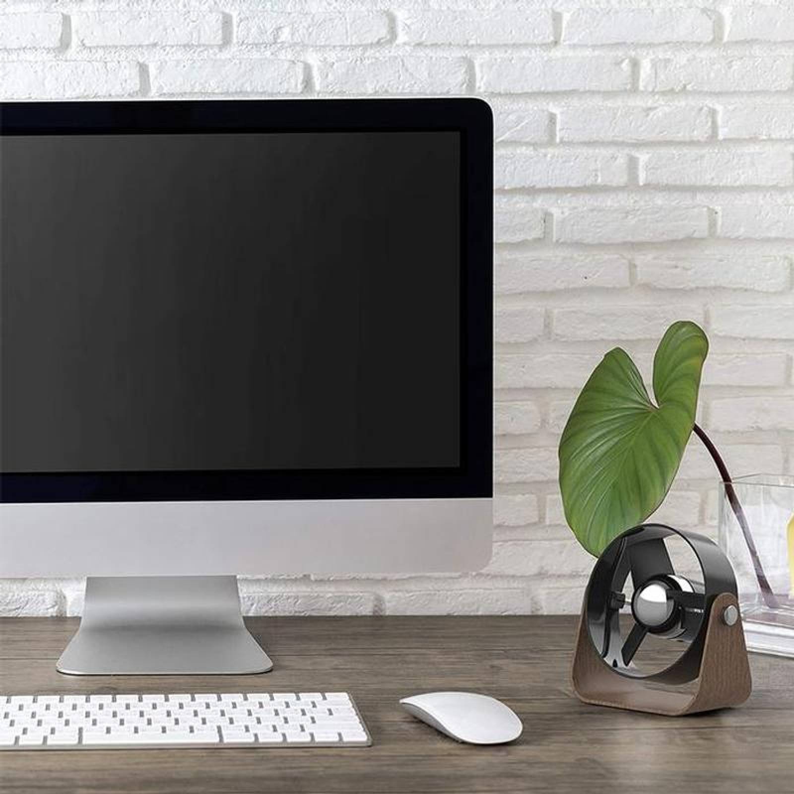 Ventilador Interiorismo MXLBN-004-6 4Pzas 5" Diámetro CaféNegro USB y Clavija 127V 2 Velocidades Ventilador de Escritorio, LuxaBreezeBlack