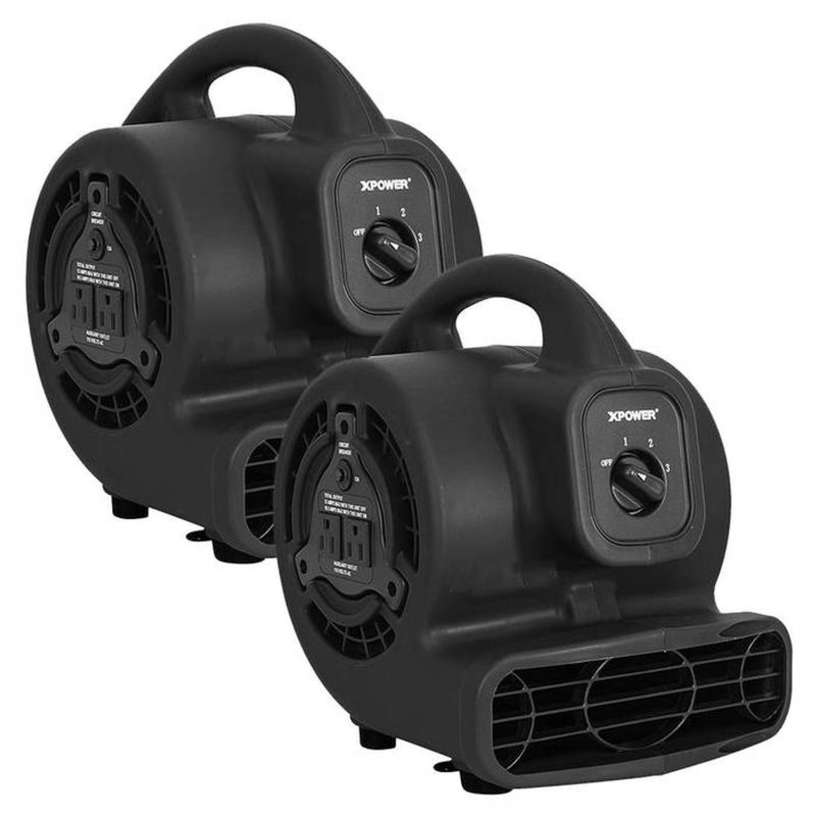 Soplador portátil de tamaño pequeño MXFLB-002-1 2Pzas 849m3hr 600CFM 110V1F60Hz 3 Velocidades Plástico Multiposición, XPow