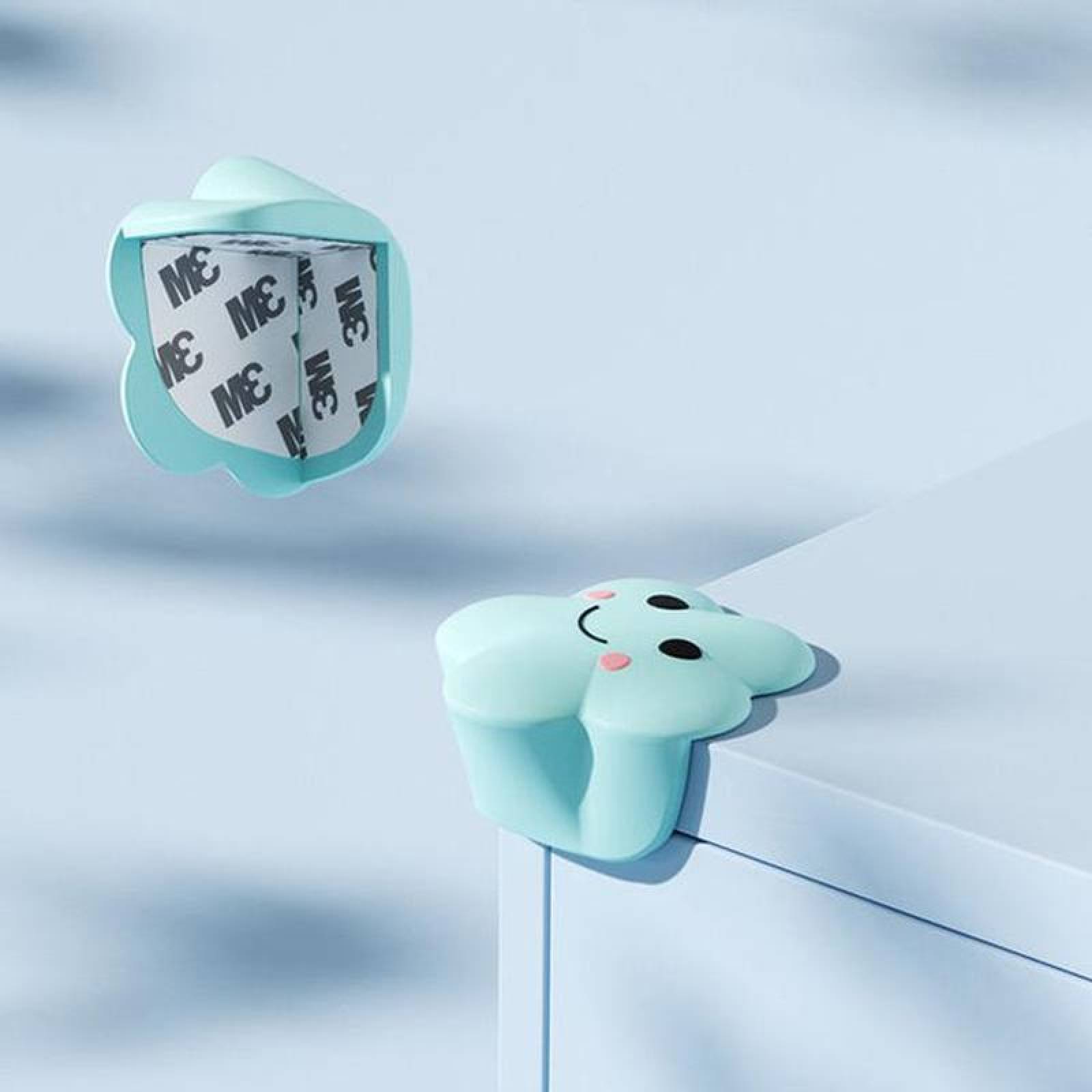 Protectores de Esquinas con Diseño MXBLY-007-1 7 Pzas Esquinero Diseño Nube 3,8x3,9cm Silicona Azul, CloudyBlue