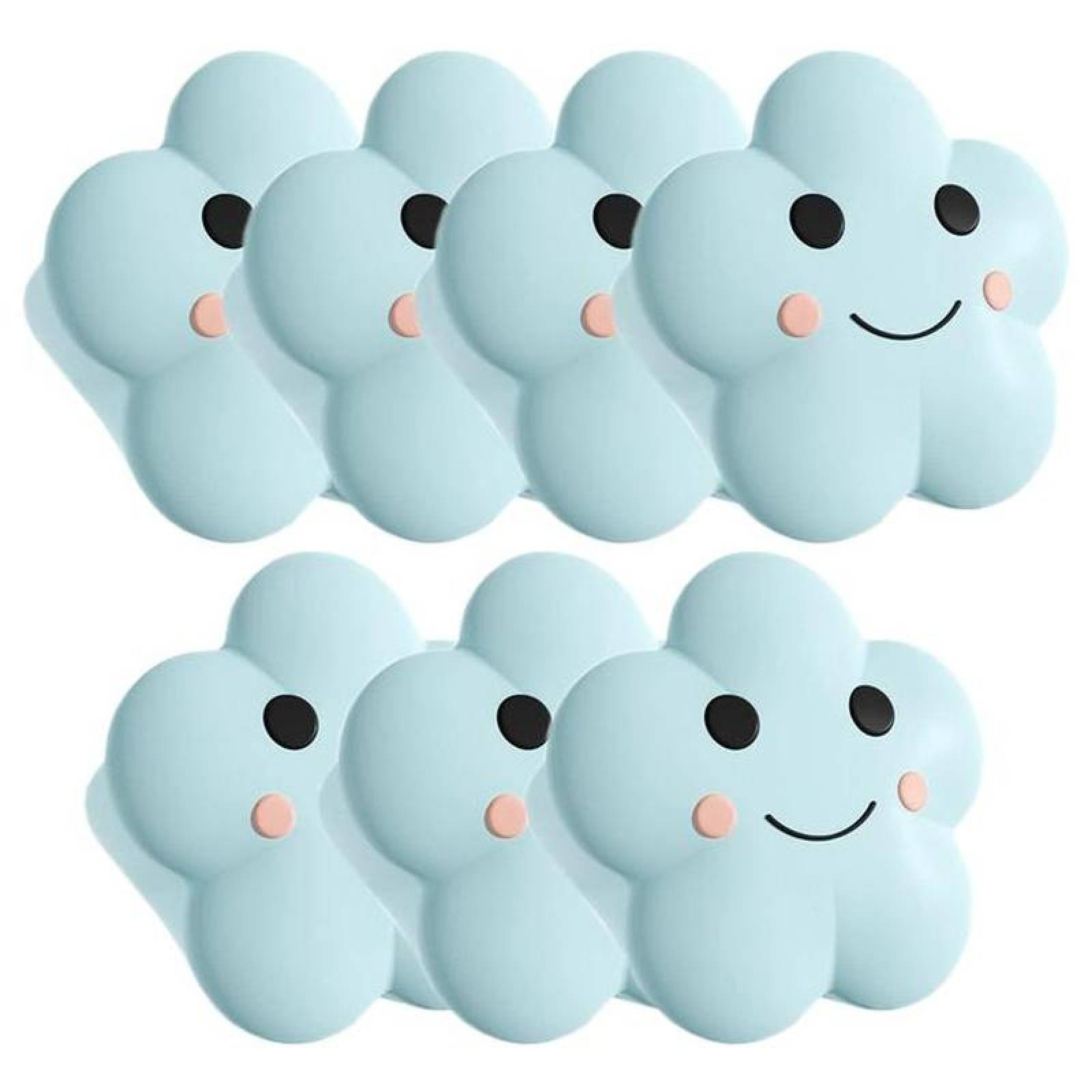 Protectores de Seguridad MXBLY-007-2 7 Pzas Esquinero Diseño Nube 3,8x3,9cm Silicona Azul, CloudyBlue