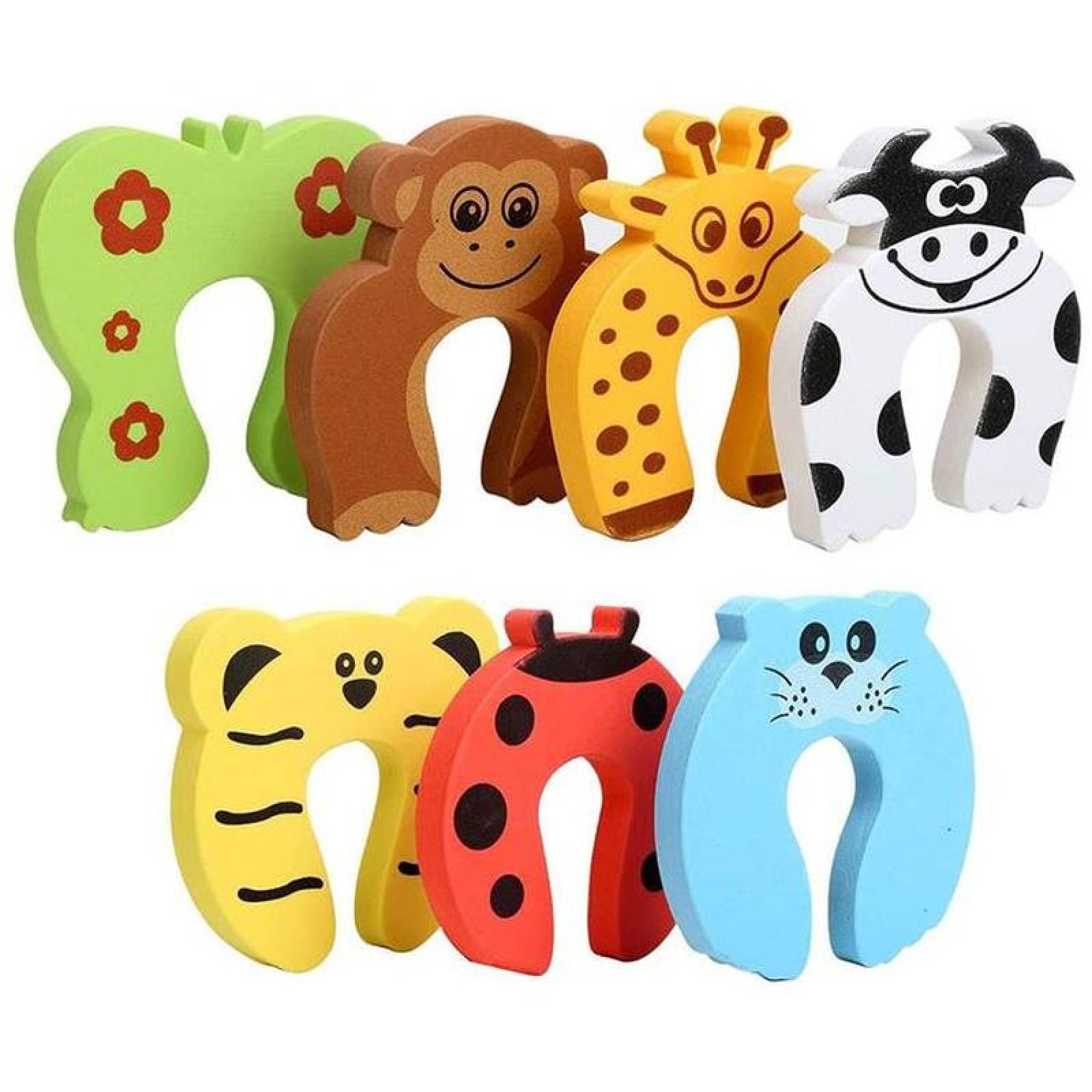Topes Animales para puertas MXDOF-004-6 28 Pzas 28 Diseños Diferentes al Azar Espesor 1,2cm Espuma Eva, DoorFig