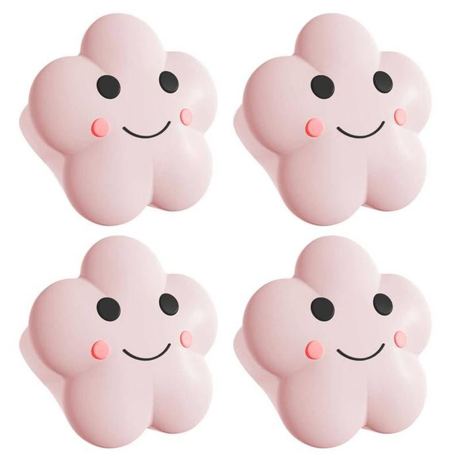 Protectores para Esquinas MXOUD-004-2 4 Pzas Esquineros Diseño Nube 3,8x3,9cm Silicona Rosa, CloudyPink