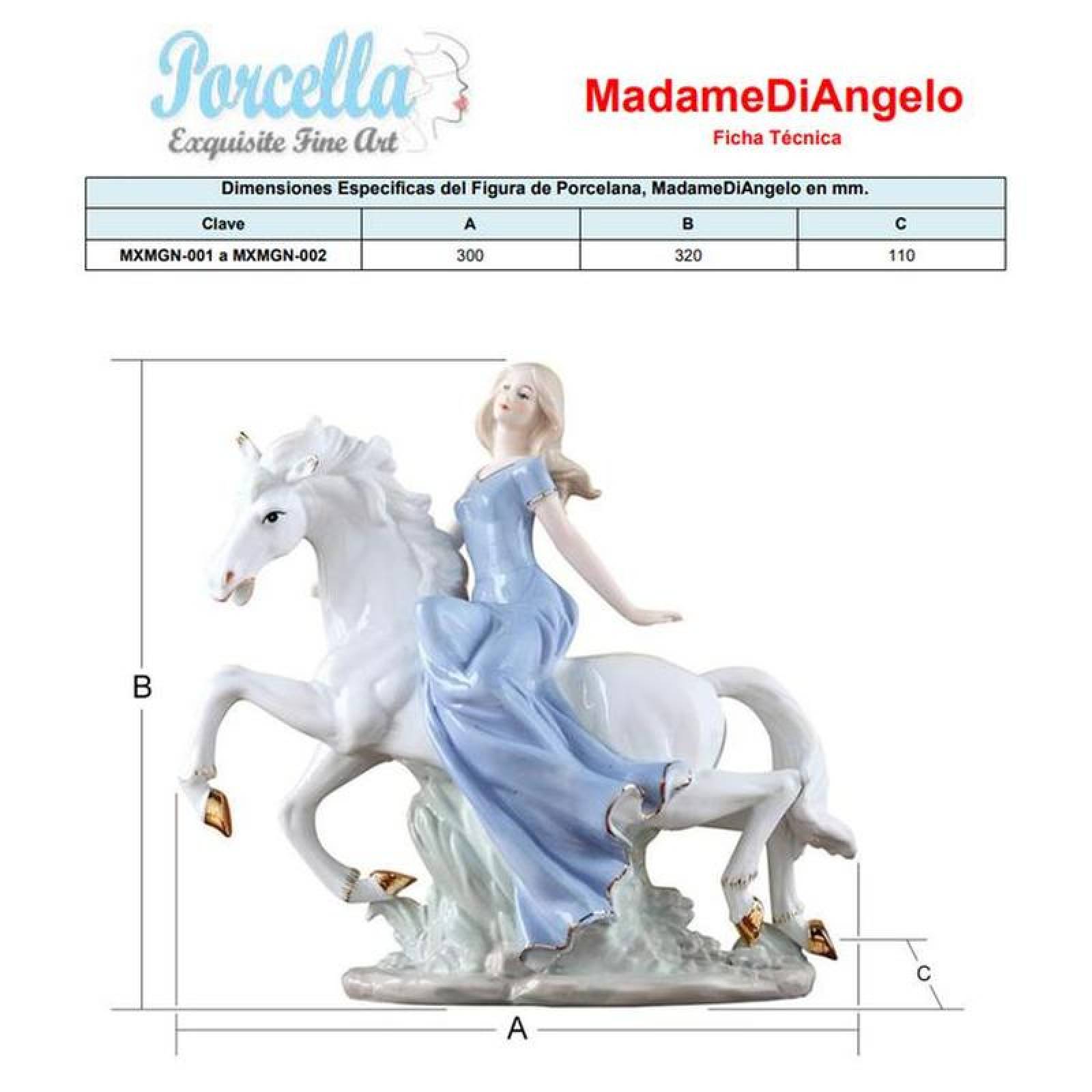 Figura porcelana gracia MXMGN-002-3 2 Pzas 30x32x11cm Frente x Alto x Fondo Porcelana Artesanal MadameDiAngelo