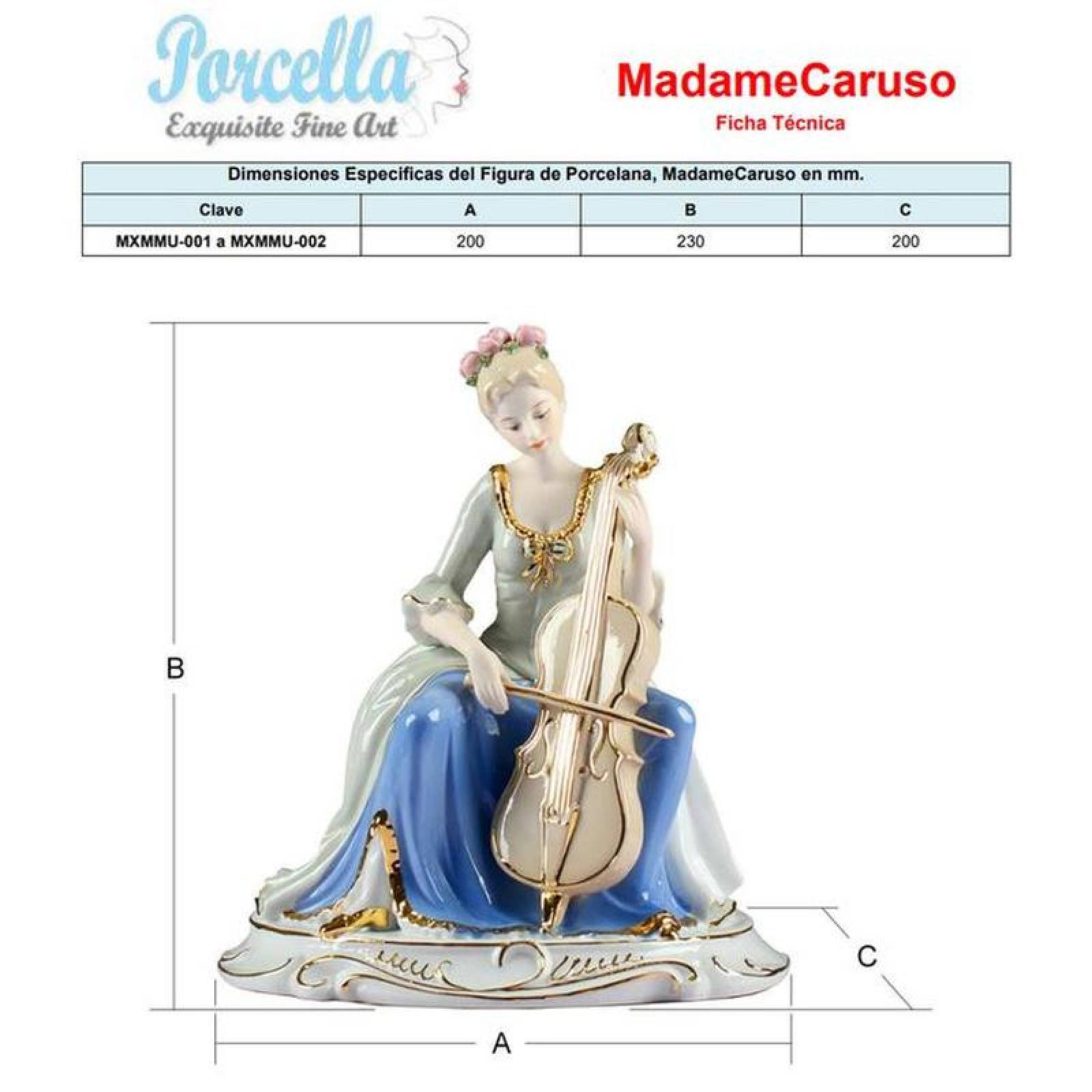 Dama porcelana fina MXMMU-001-6 1 Pza 20x23x20cm Frente x Alto x Fondo Porcelana Artesanal MadameCaruso