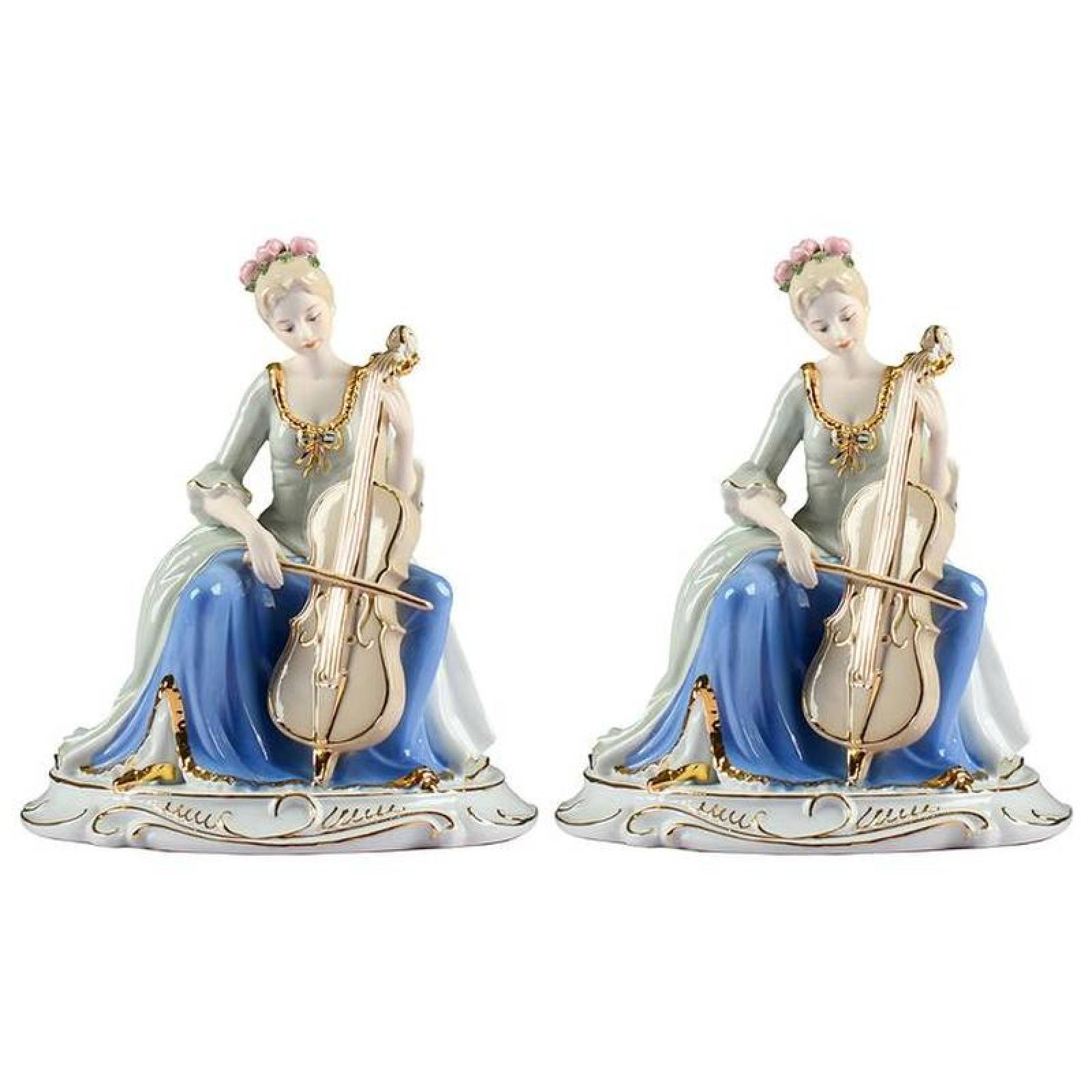 Mujer cerámica pieza MXMMU-002-10 2 Pzas 20x23x20cm Frente x Alto x Fondo Porcelana Artesanal MadameCaruso