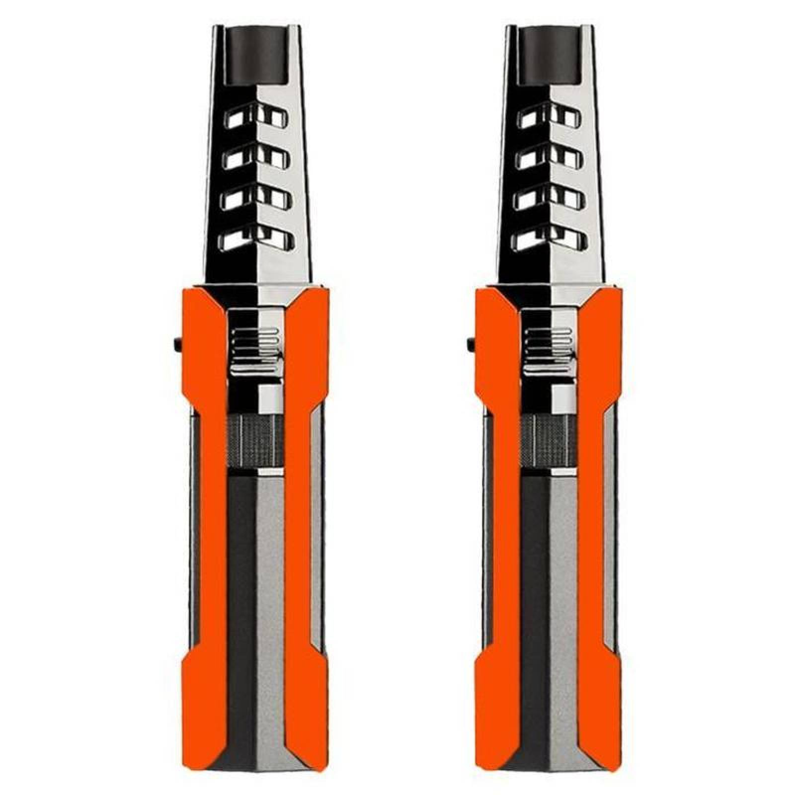 Encendedores Rellenables MXLPG-002-5 2 Pzas NaranjaNegro Recargable Metal Gas Butano, LighterProOrange
