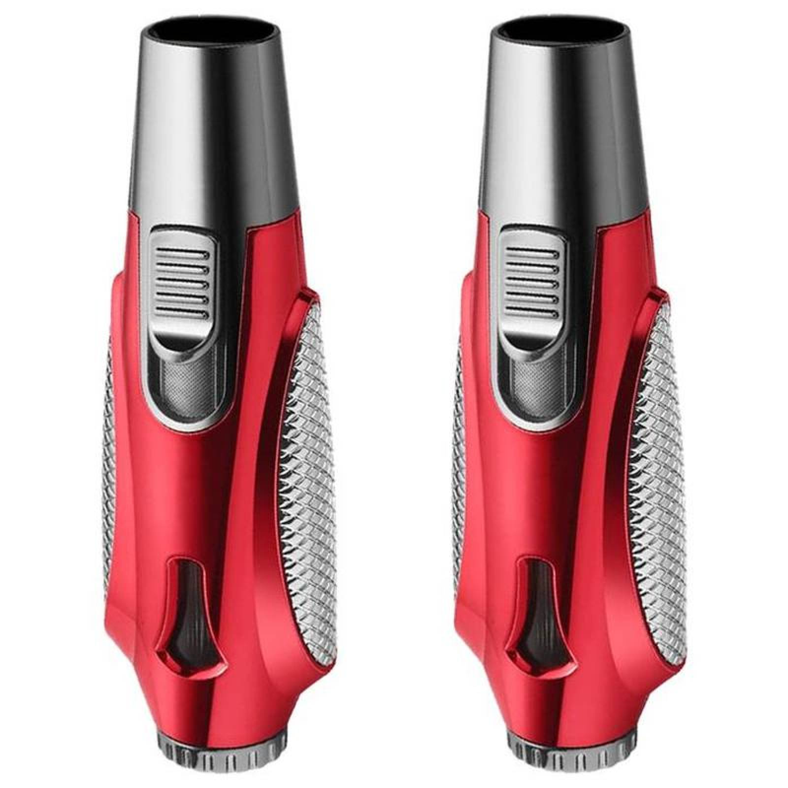 Encendedores Modernos MXLUR-002-3 2 Pzas Rojo Recargable Metal Gas Butano, TorchPlusRed