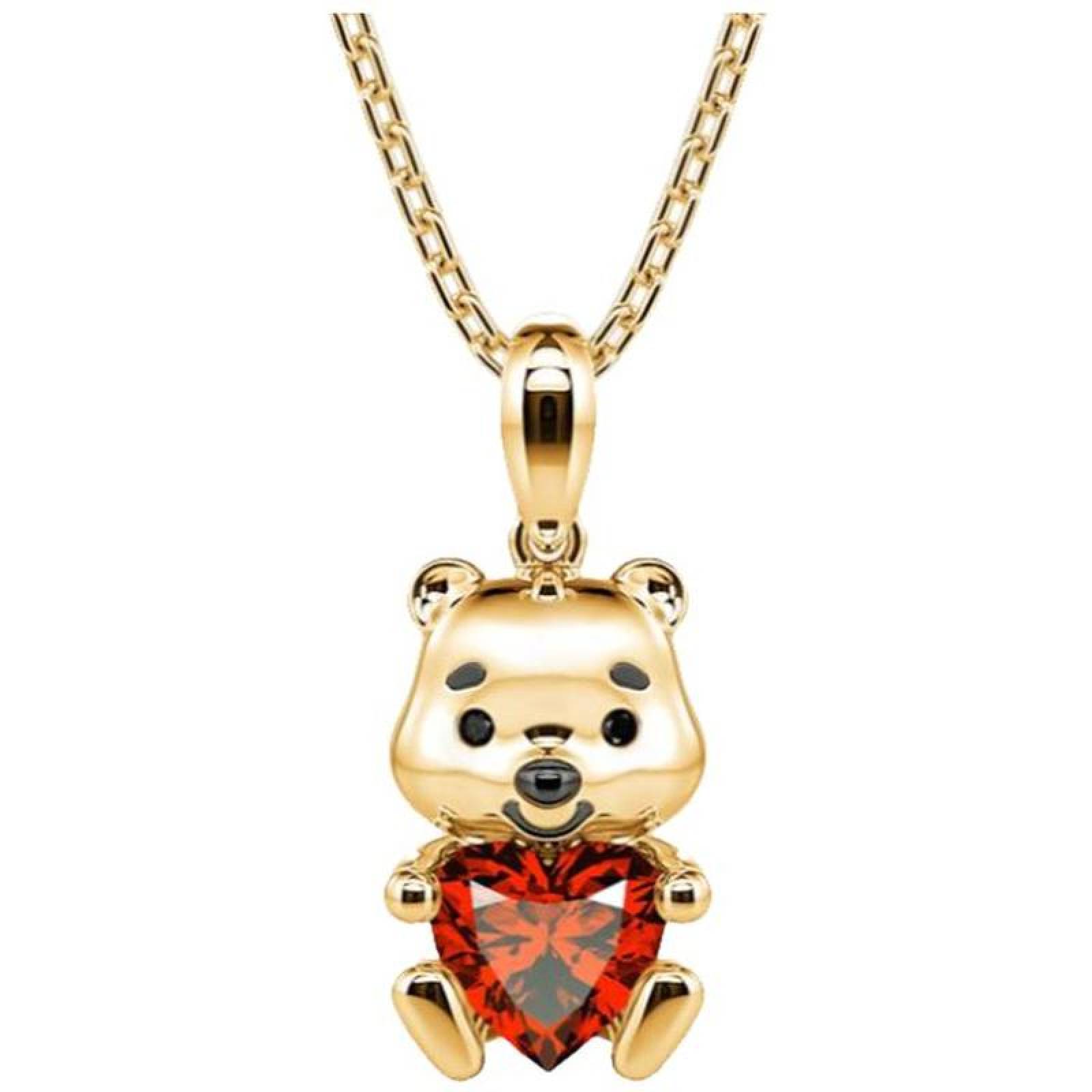 Cadenas y Dijes de Ositos MXBRK-001-5 1 Pza Collar OsoCorazón DoradoRojo Metal, BearNeck01