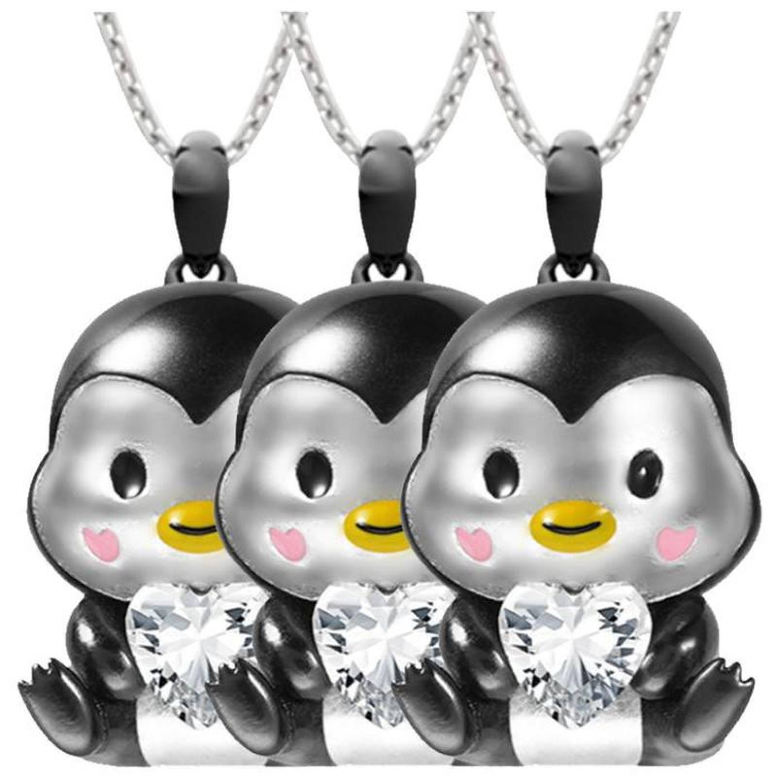 Cadena y Dije de Pinguino MXGUI-003-4 3Pzas Pinguino Negro Metal Cadena y Dije, PenguinNeck01