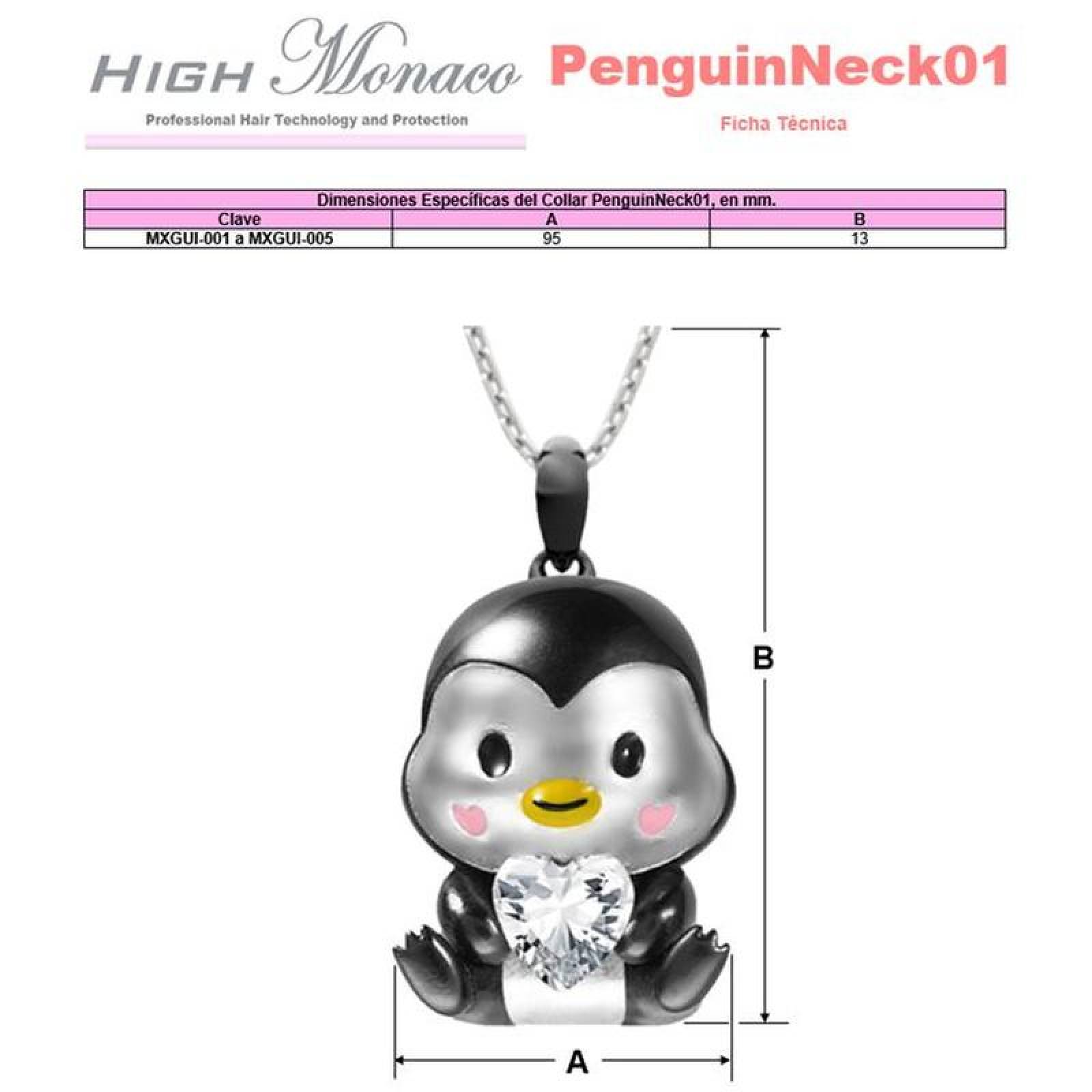 Cadena y Dije de Pinguino MXGUI-003-4 3Pzas Pinguino Negro Metal Cadena y Dije, PenguinNeck01