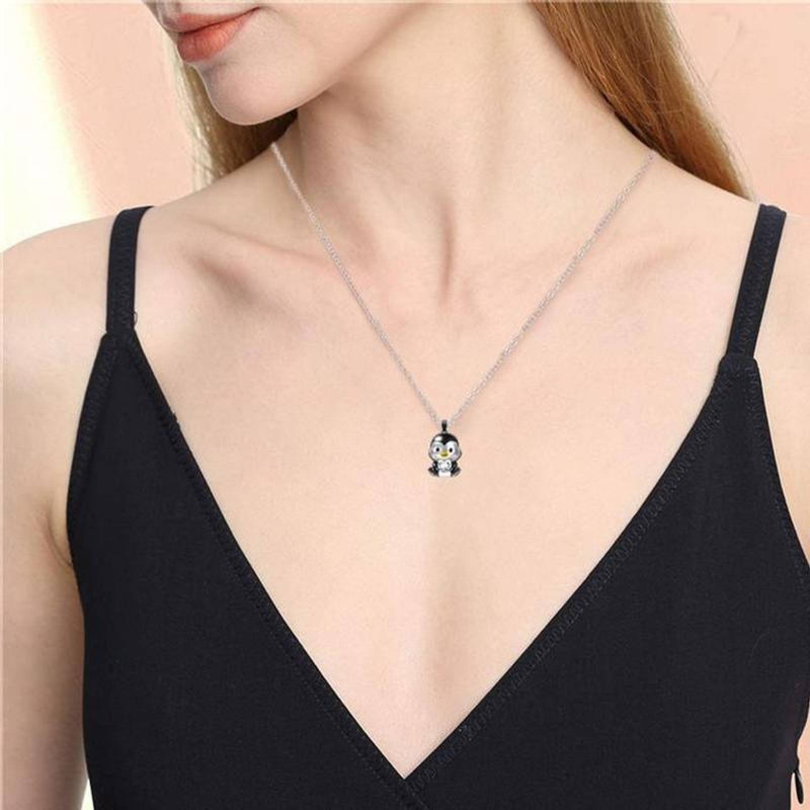 Cadena y Dije de Pinguino MXGUI-003-4 3Pzas Pinguino Negro Metal Cadena y Dije, PenguinNeck01