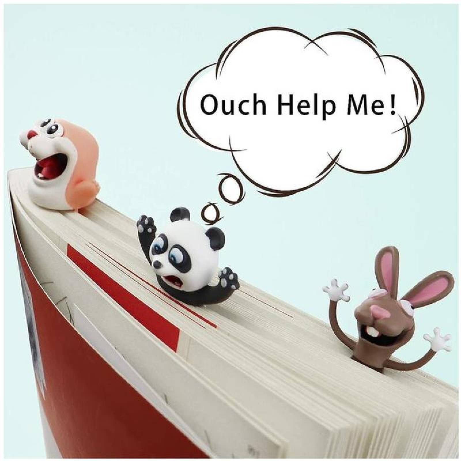 Portapáginas Escolares MXCND-003-2 3Pzas Panda Longitud 7,3cm PVC BlancoNegro, CartoonMarkPanda