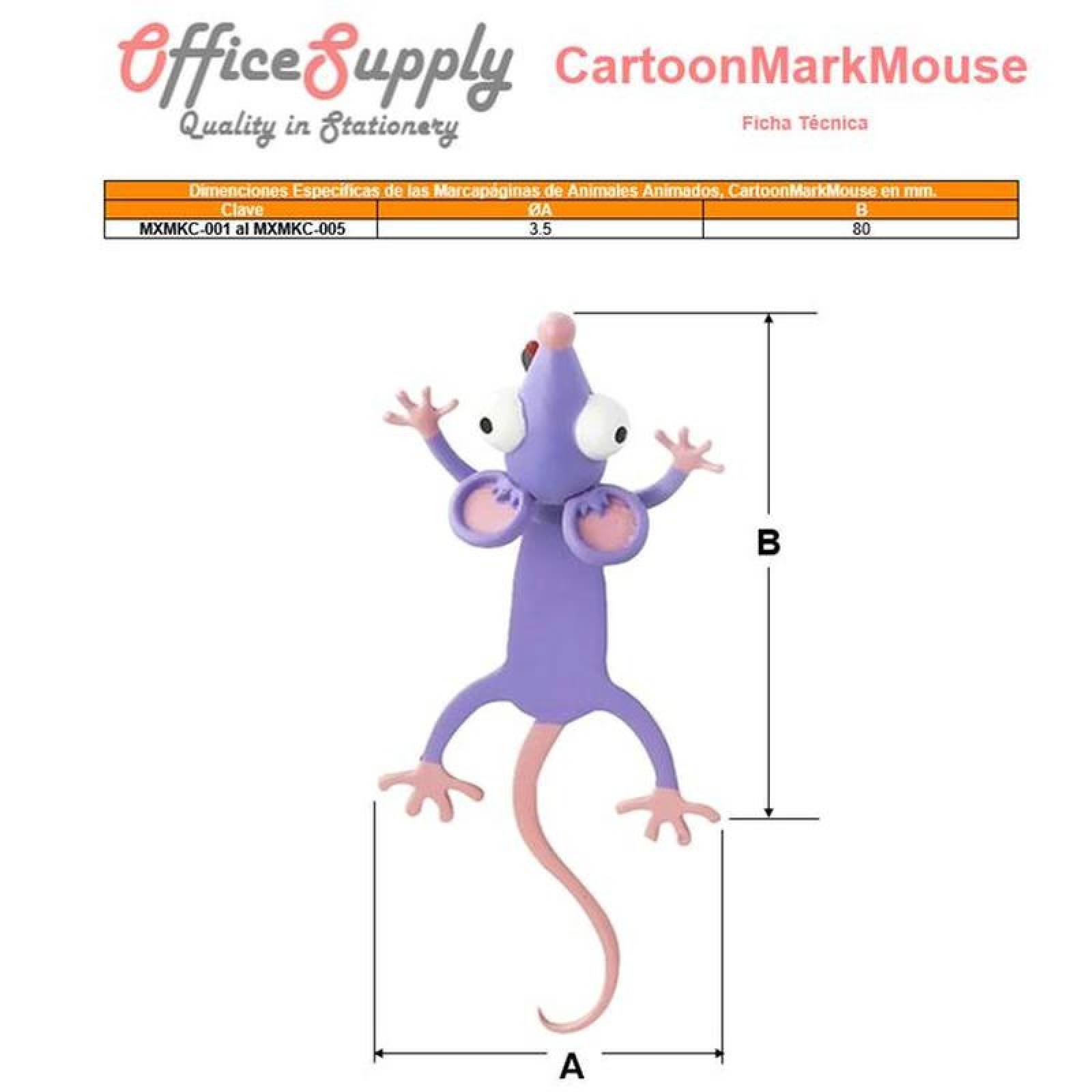 Marcadores de Ratón MXMKC-002-4 2Pzas Ratón Longitud 8cm PVC Lila, CartoonMarkMouse