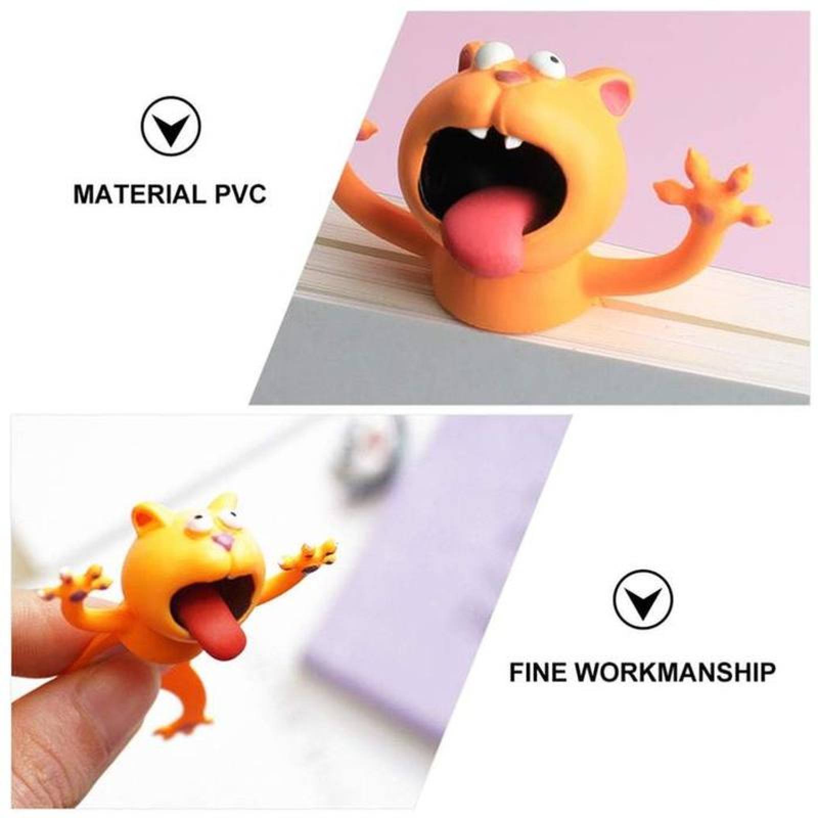 Separador de Libros MXOAK-002-7 2Pzas Gato Longitud 10cm PVC Naranja, CartoonMarkCat
