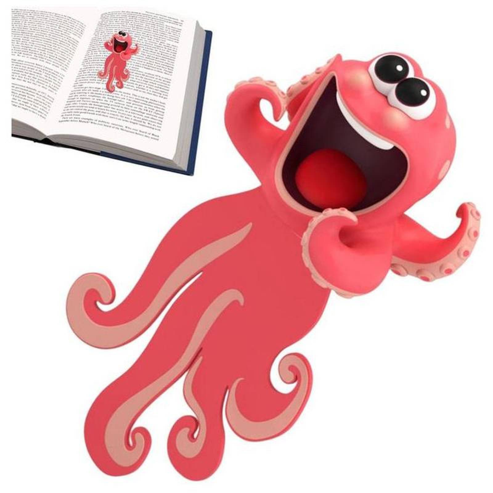 Marcapáginas de Cartoon MXOCP-001-8 1Pza Pulpo Longitud 9,2cm PVC Rojo, CartoonMarkOctopus