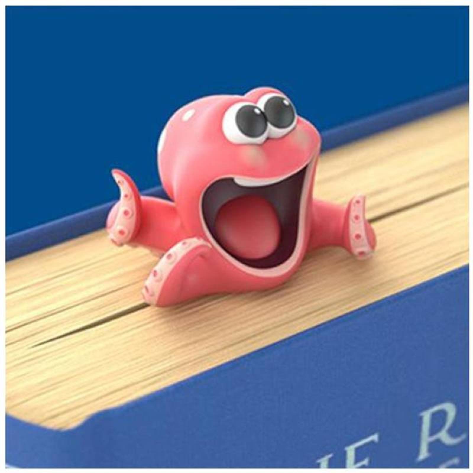 3D Marcadores de libros MXOCP-003-10 3Pzas Pulpo Longitud 9,2cm PVC Rojo, CartoonMarkOctopus