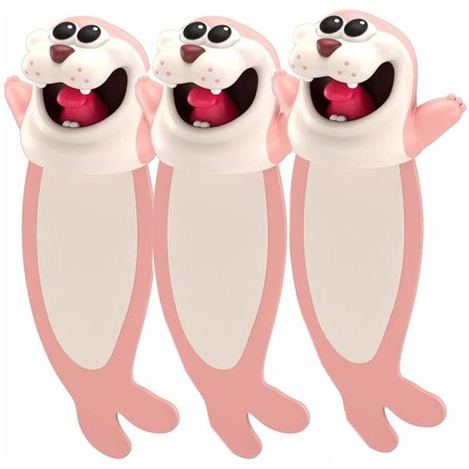 Marcadores de Animales MXOSL-003-2 3Pzas Lobo Marino Longitud 10cm PVC Rosa, CartoonMarkSeaLion