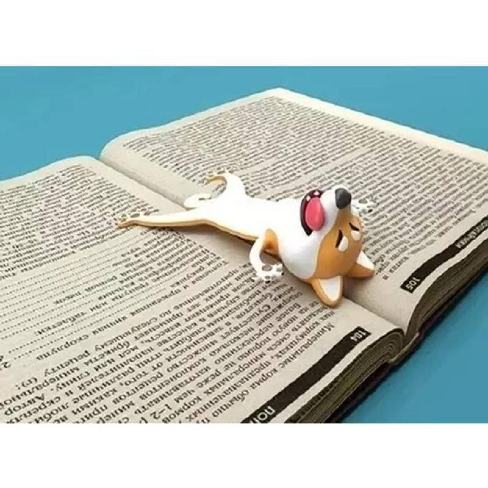 Marcadores de Libros en 3D MXSHI-003-3 3Pzas Shiba Inu Longitud 7,3cm PVC NaranjaBlanco, CartoonMarkshiba