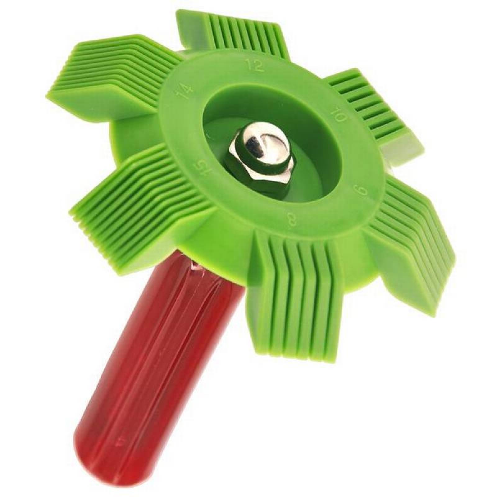 Limpia Aletas MXFIA-001-2 1 pza 81mm Diámetro 98mm 6 Peines Plástico Verde y Rojo FixAC