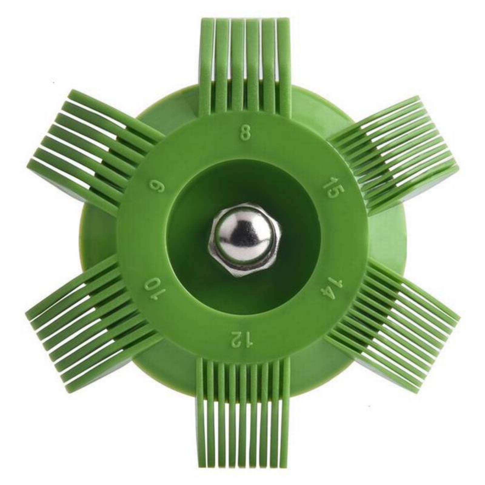 Limpia Aletas MXFIA-001-2 1 pza 81mm Diámetro 98mm 6 Peines Plástico Verde y Rojo FixAC