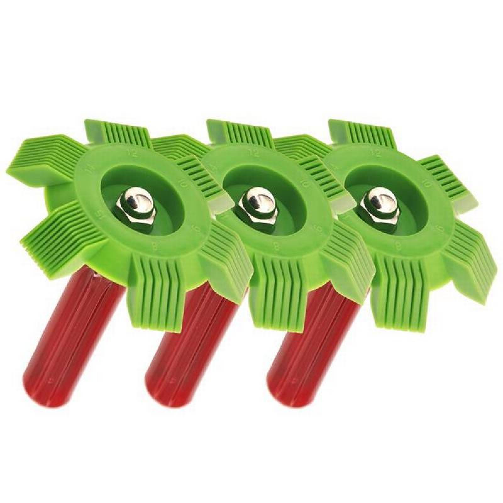 Peine de 12 aletas por pulgada MXFIA-003-8 3 pzas 81mm Diámetro 98mm 6 Peines Plástico Verde y Rojo FixAC