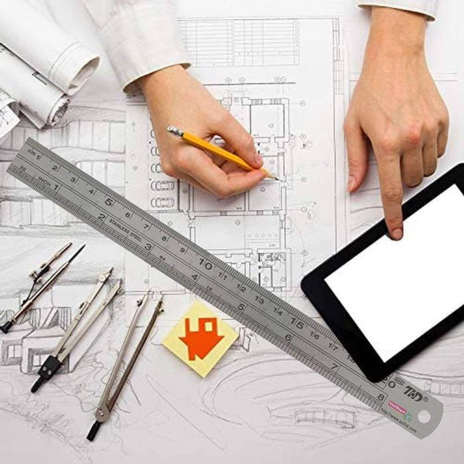 Kit de reglas métricas MXULE-001-2 1 Pza 20cm Acero Inoxidable Gris, RulexPro20