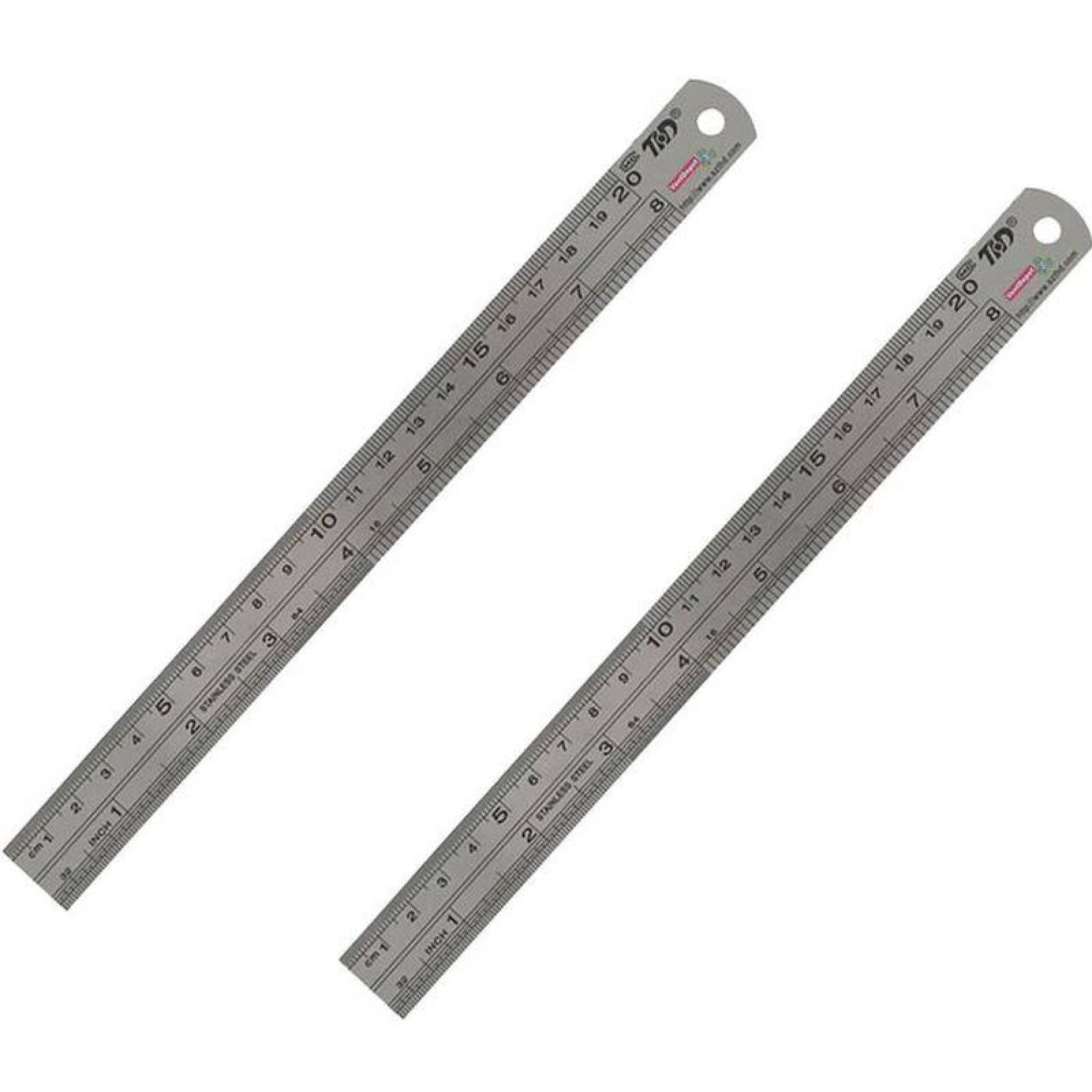 Regla graduada para trazar MXULE-002-3 2 Pzs 20cm Acero Inoxidable Gris, RulexPro20