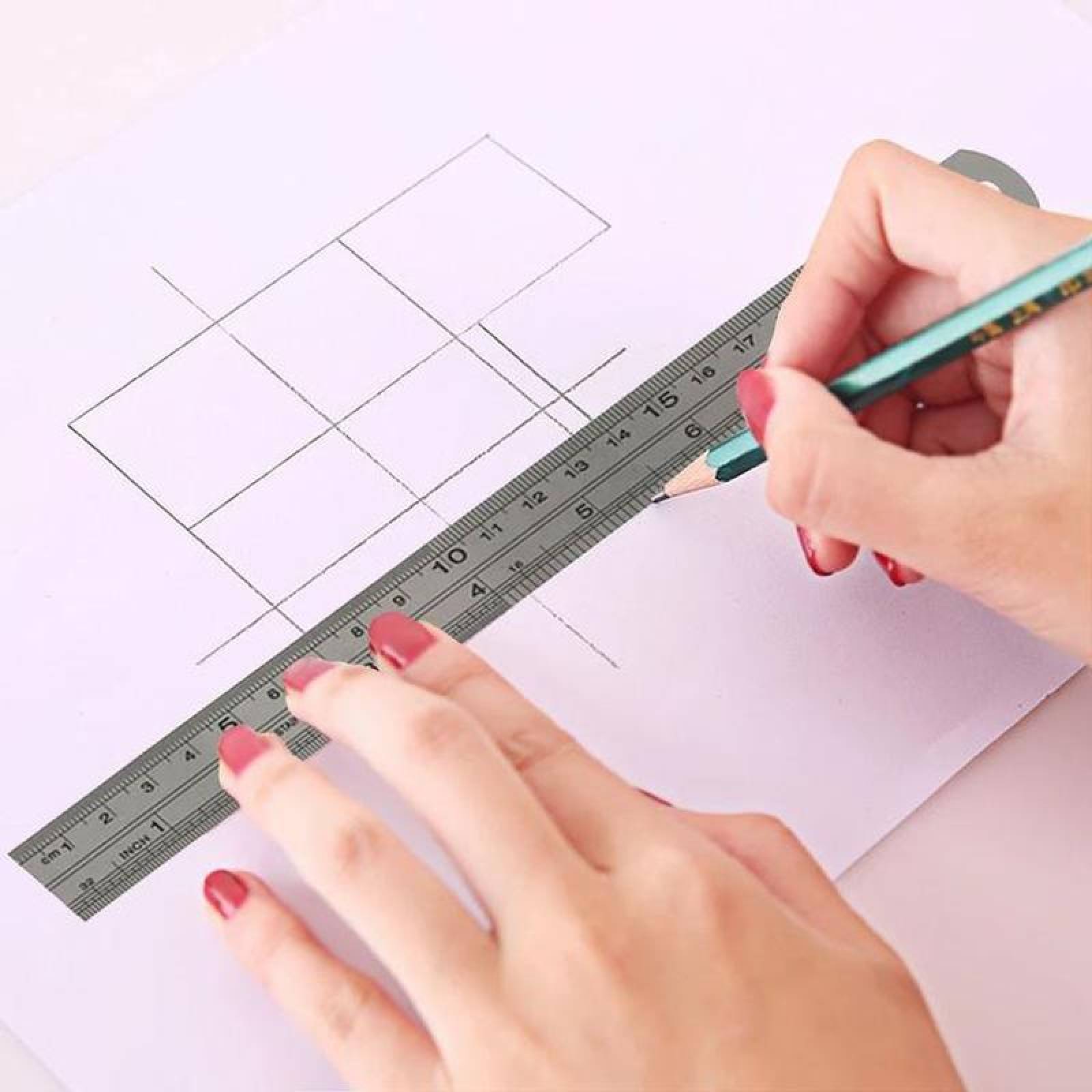 Regla graduada para trazar MXULE-002-3 2 Pzs 20cm Acero Inoxidable Gris, RulexPro20