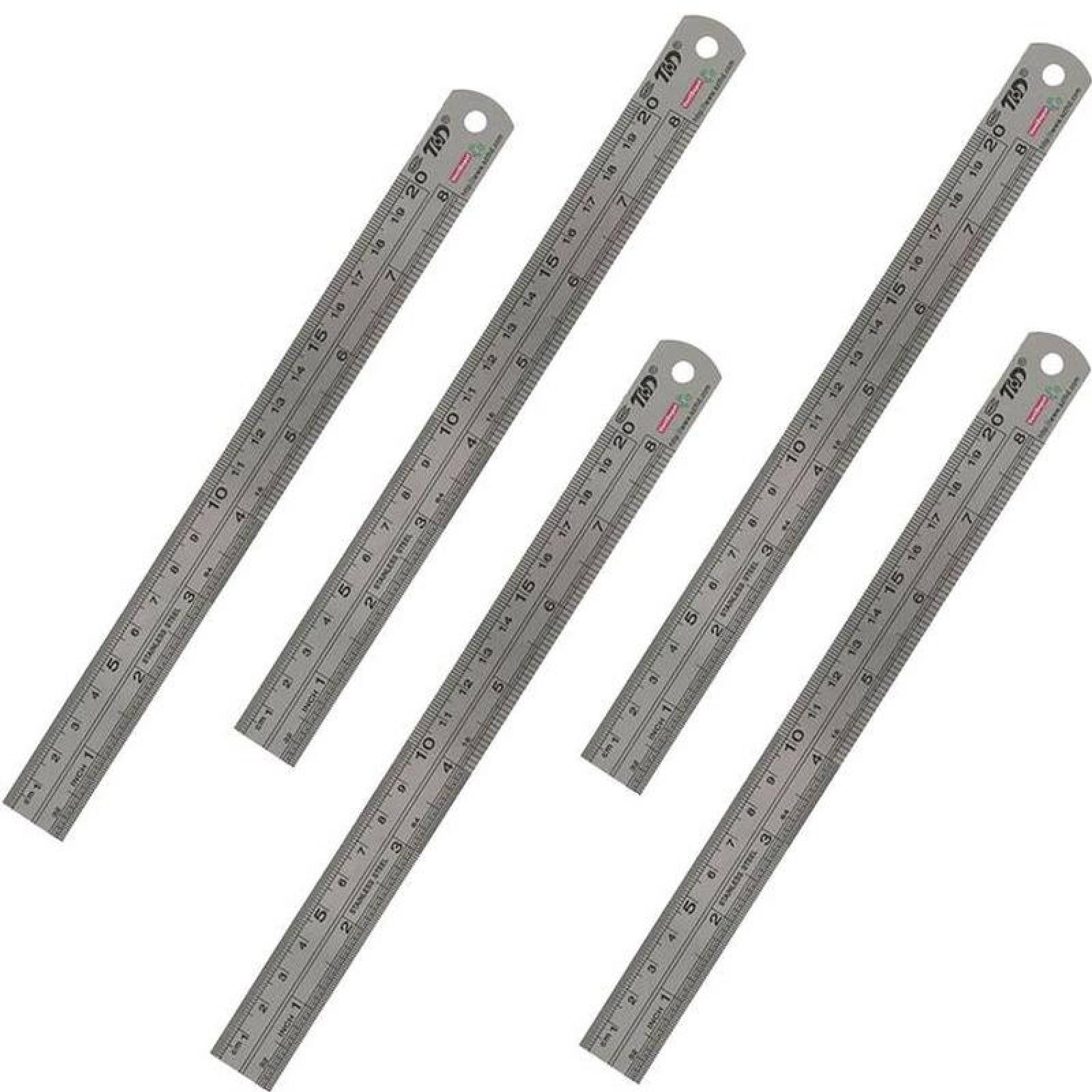 Reglas graduadas para carpintería MXULE-005-1 5 Pzs 20cm Acero Inoxidable Gris, RulexPro20