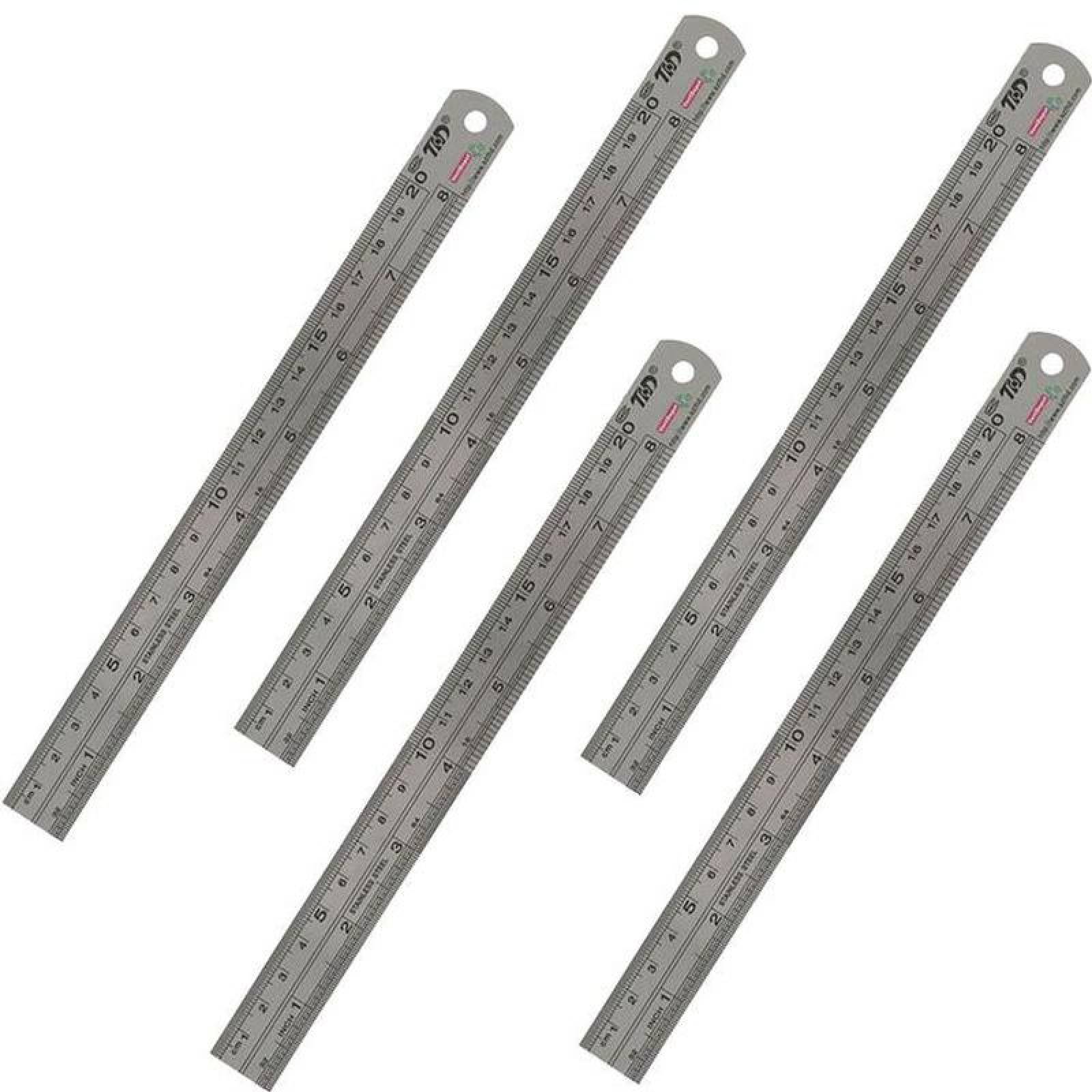 Regla de acero para dibujo MXULE-005-5 5 Pzs 20cm Acero Inoxidable Gris, RulexPro20