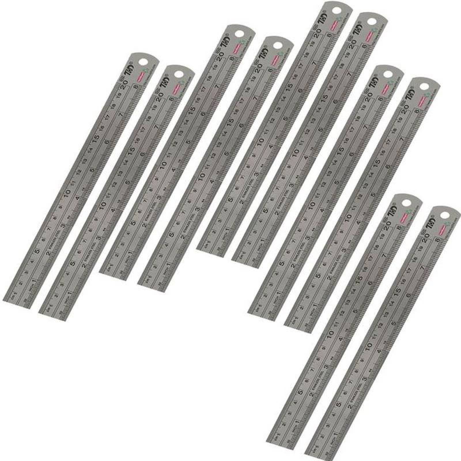 Reglas Industriales MXULE-006-5 10 Pzs 20cm Acero Inoxidable Gris RulexPro20