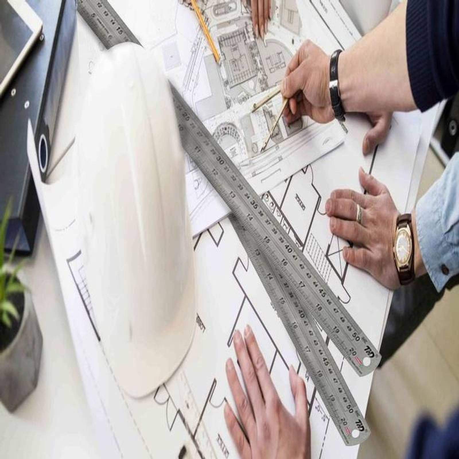 Reglas para dibujo MXULO-004-3 4 Pzs 50cm Acero Inoxidable Gris, RulexPro50