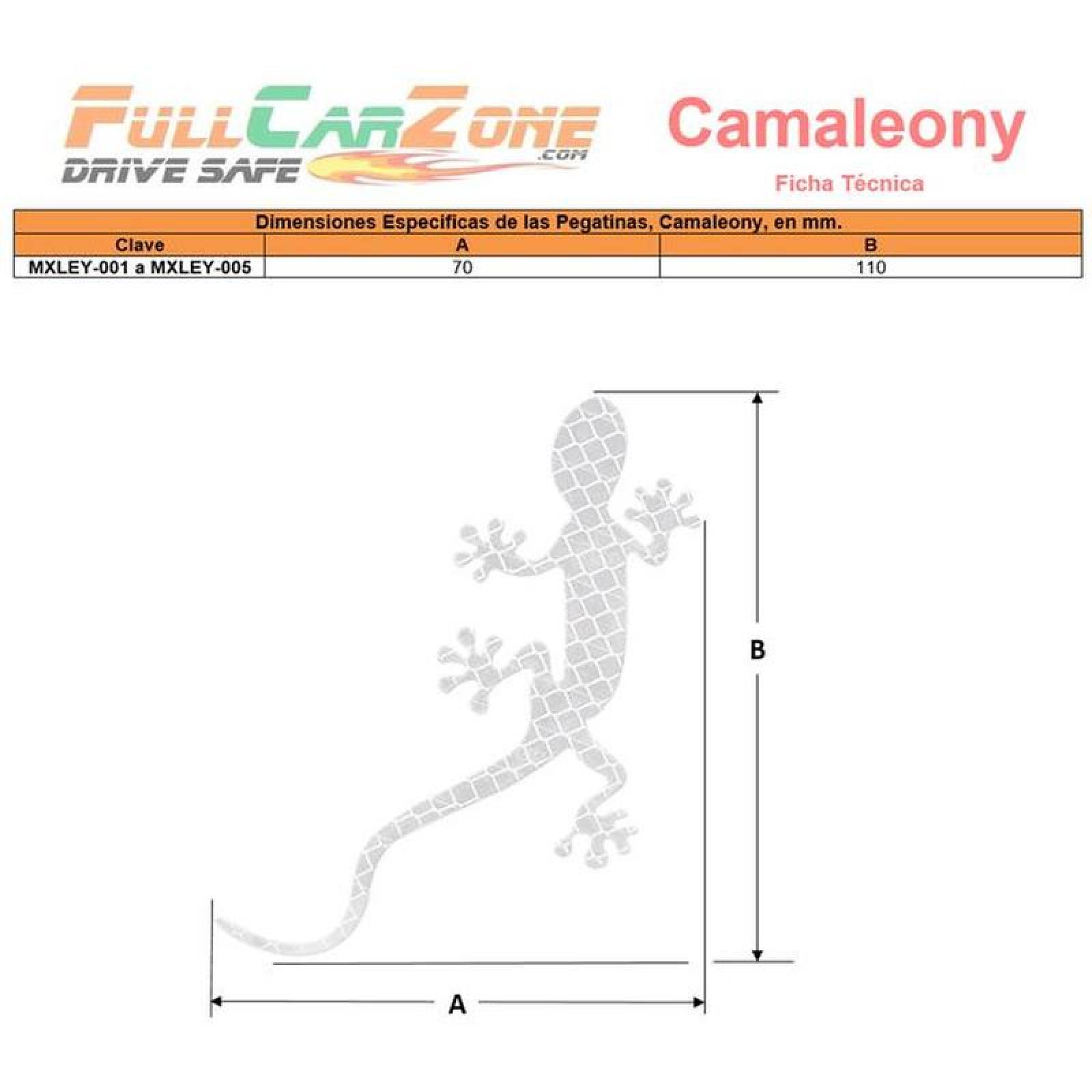 Calcomanías adhesivas para coche MXLEY-009-2 6 Pzas Blanco Gecko Reflectantes Adhesivo resistente, Camaleony