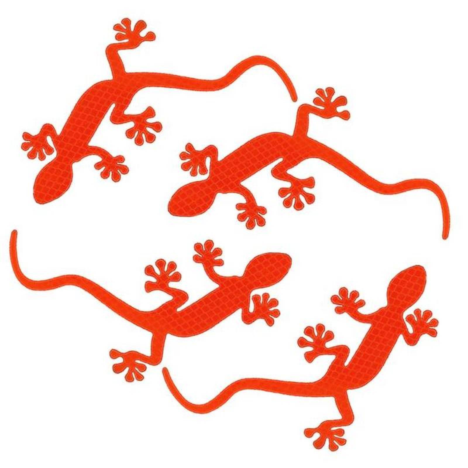Pegatinas de colores MXLEY-011-1 4 Pzas Rojo Gecko Reflectantes Adhesivo resistente, Camaleony