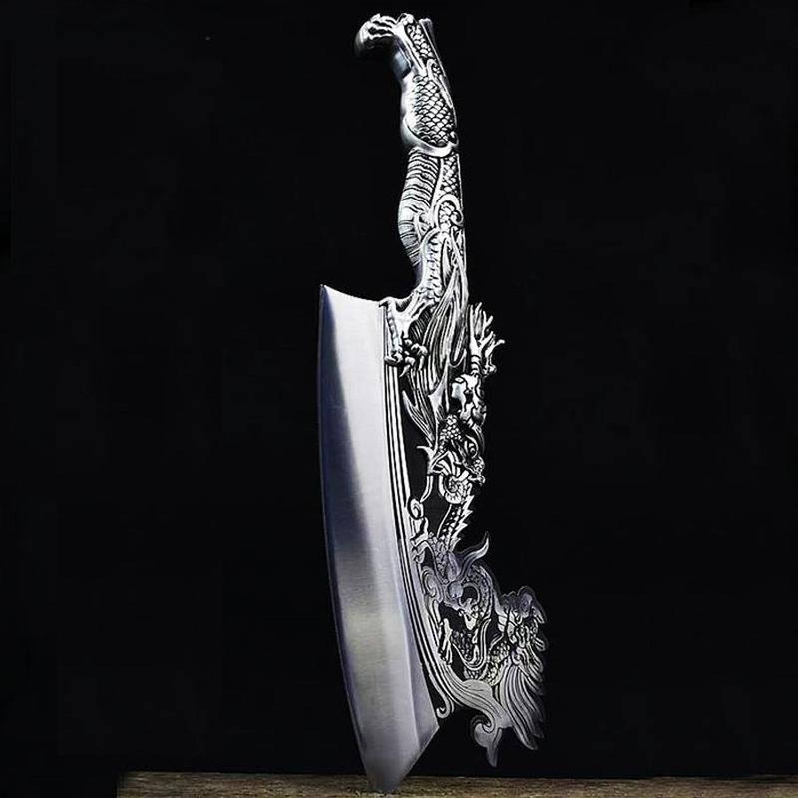 Cuchillo Diseño de vanguardia MXLDB-001-25 1 Pza 36,7cm Acero Inoxidable Grabado Dragon Cuchillo DragonBlade