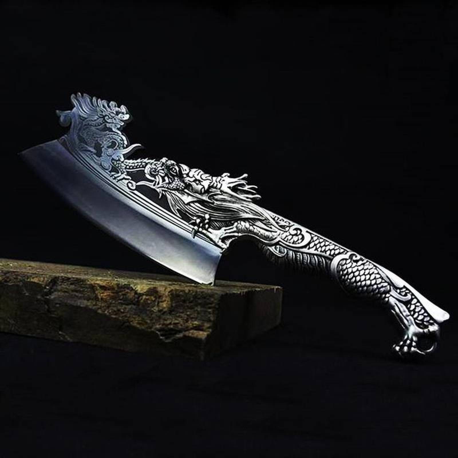 Cuchillo Diseño de vanguardia MXLDB-001-25 1 Pza 36,7cm Acero Inoxidable Grabado Dragon Cuchillo DragonBlade