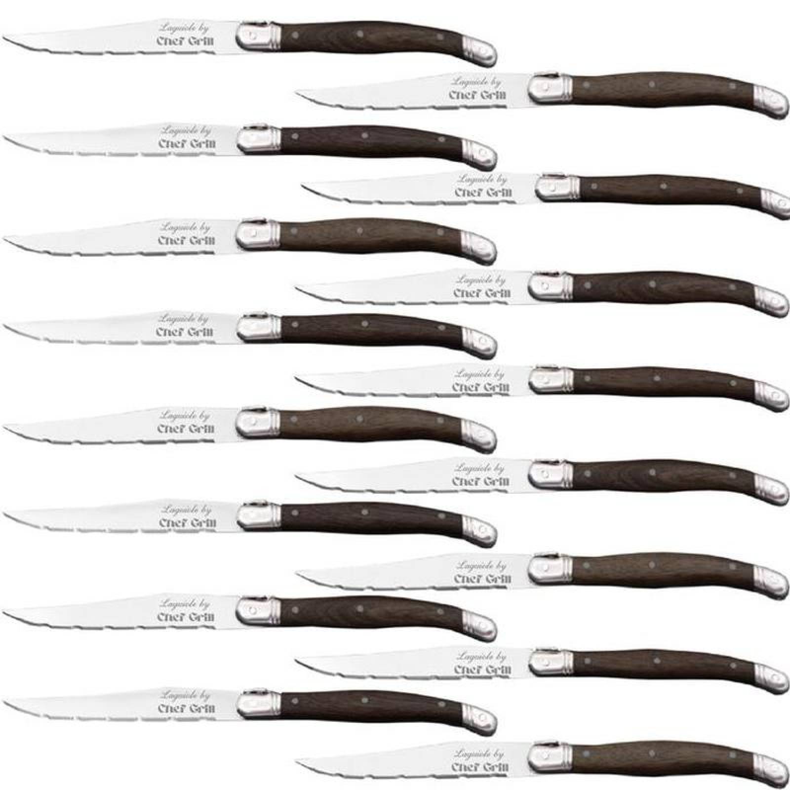 Cuchillos Uso Domestico MXODD-011-1 16pzas 23 cm Acero Inoxidable Cuchillo para carne LaguioleWoodDark