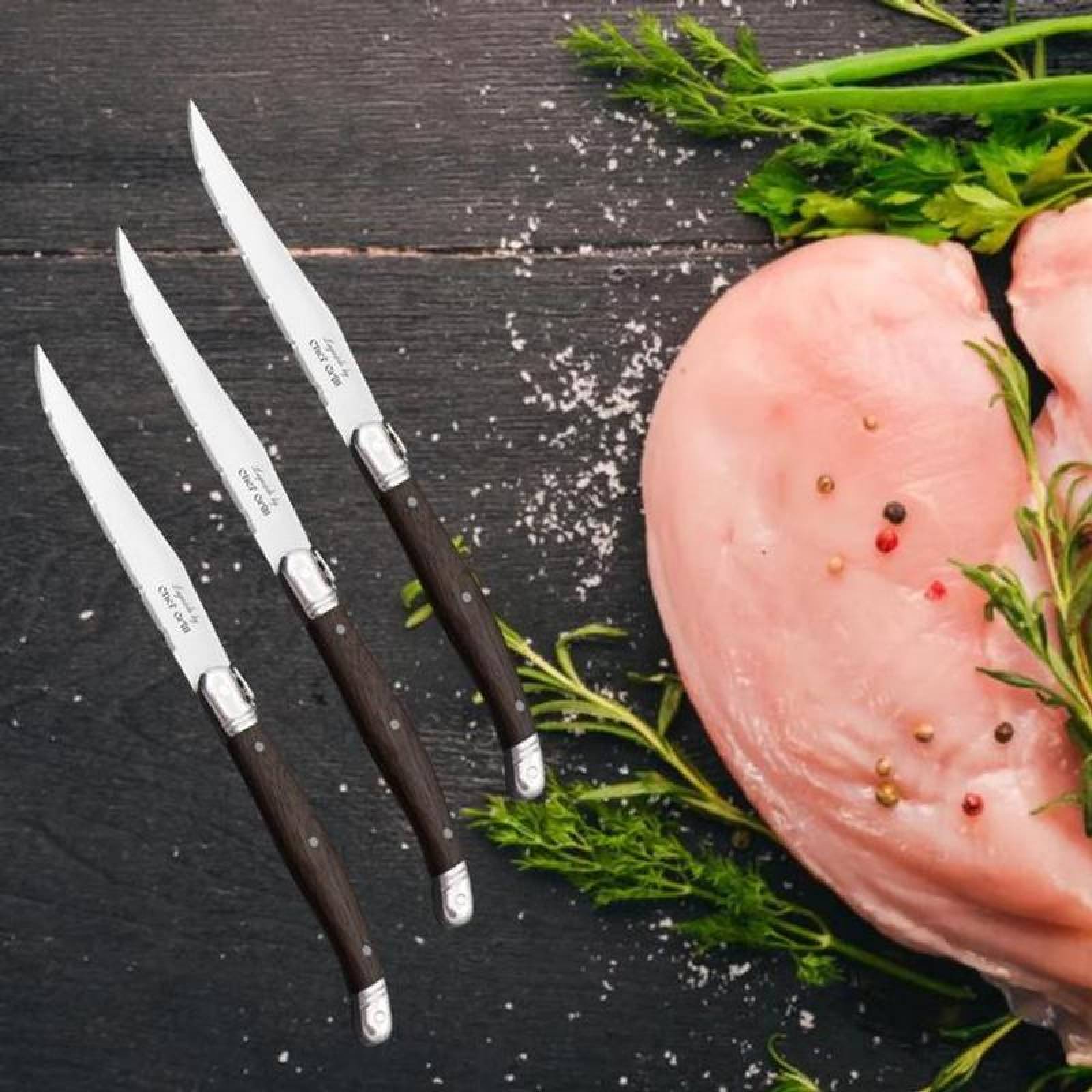 Cuchillos Uso Domestico MXODD-011-1 16pzas 23 cm Acero Inoxidable Cuchillo para carne LaguioleWoodDark