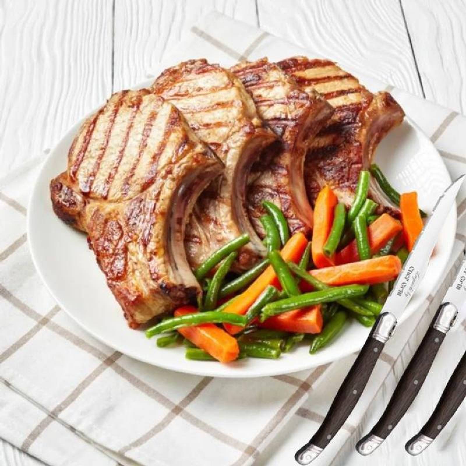 Cuchillos Uso Domestico MXODD-011-1 16pzas 23 cm Acero Inoxidable Cuchillo para carne LaguioleWoodDark