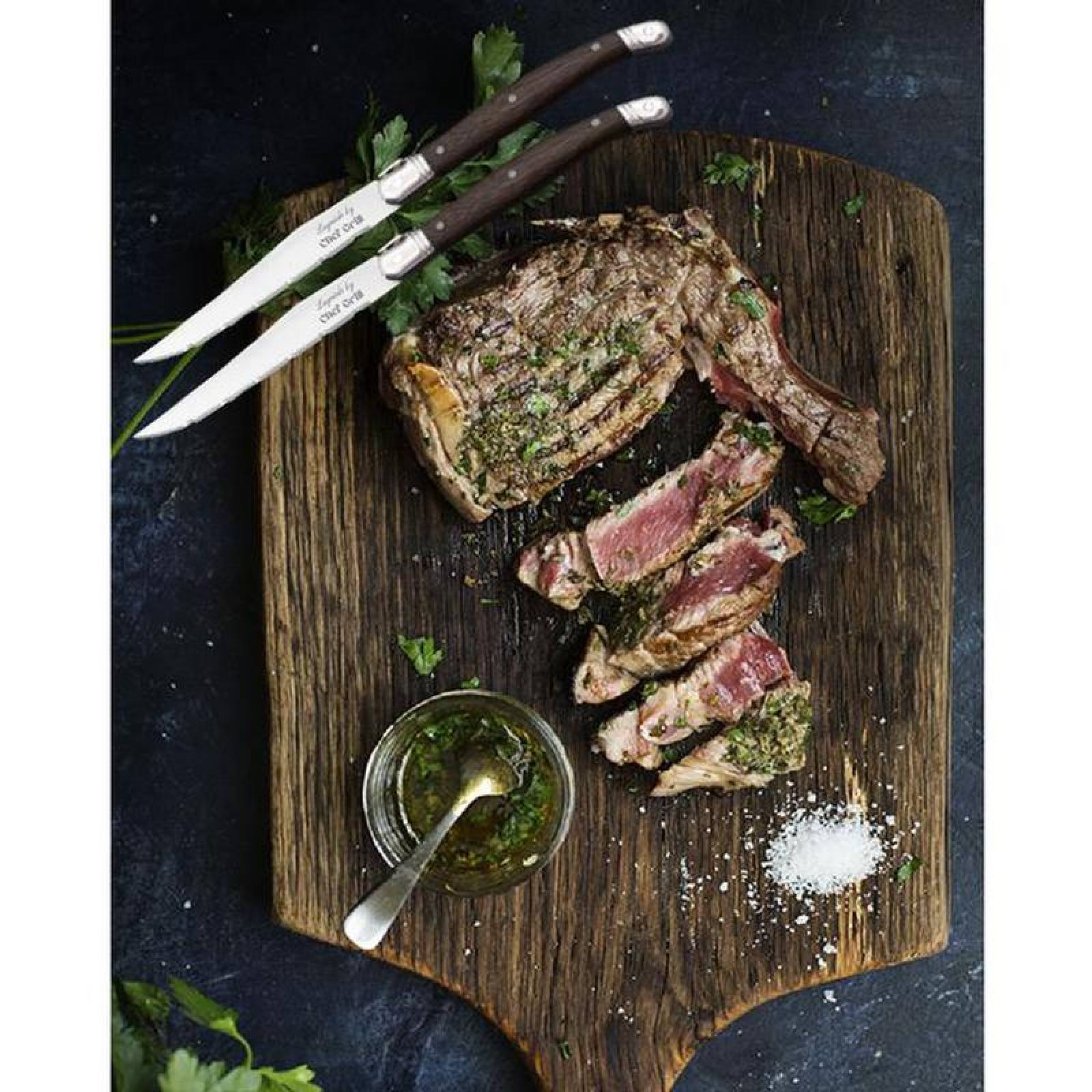 Cuchillos Uso Domestico MXODD-011-1 16pzas 23 cm Acero Inoxidable Cuchillo para carne LaguioleWoodDark